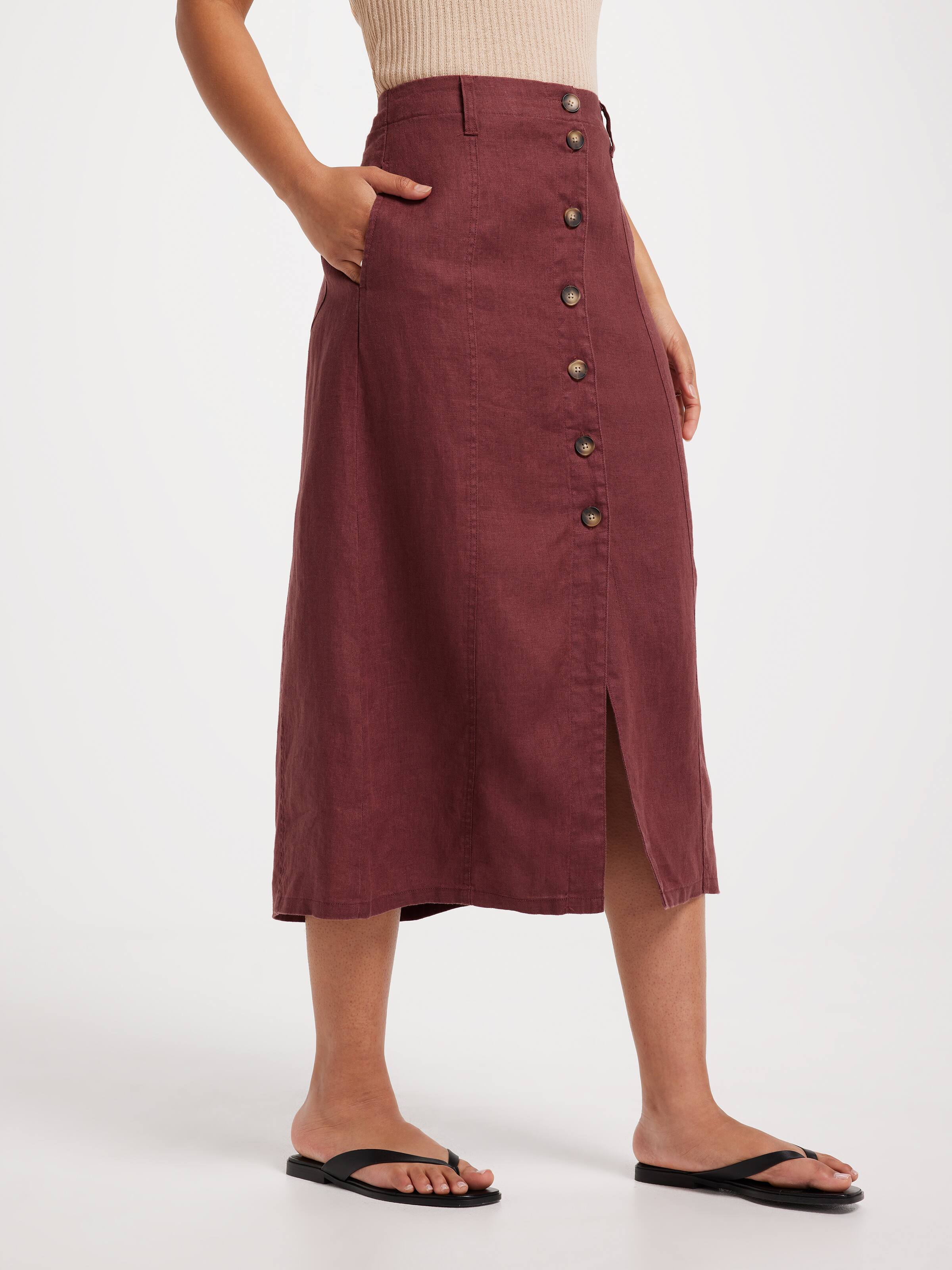 Bianca Button Through Skirt