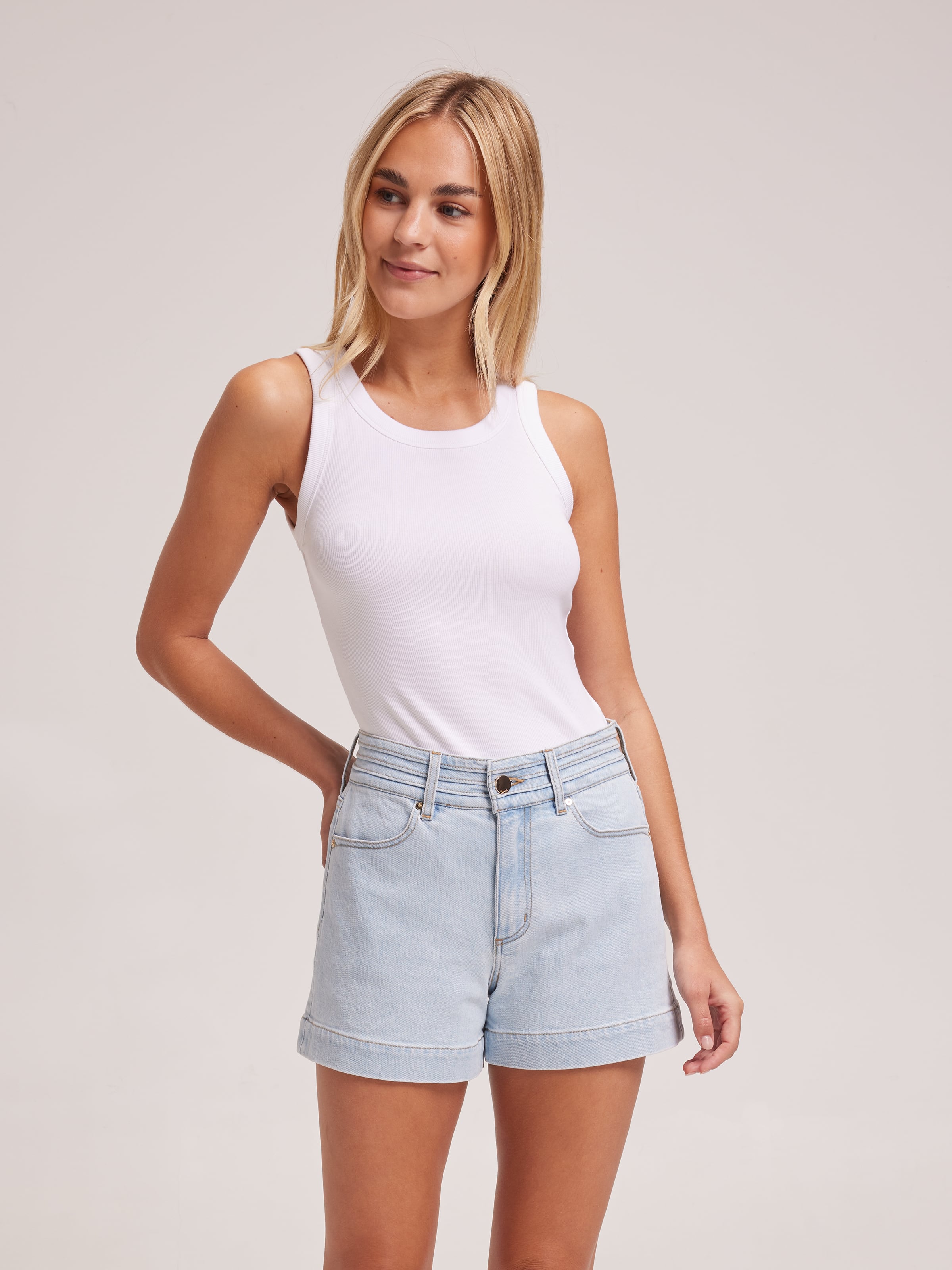 Super High Rise Pintuck Waist Short