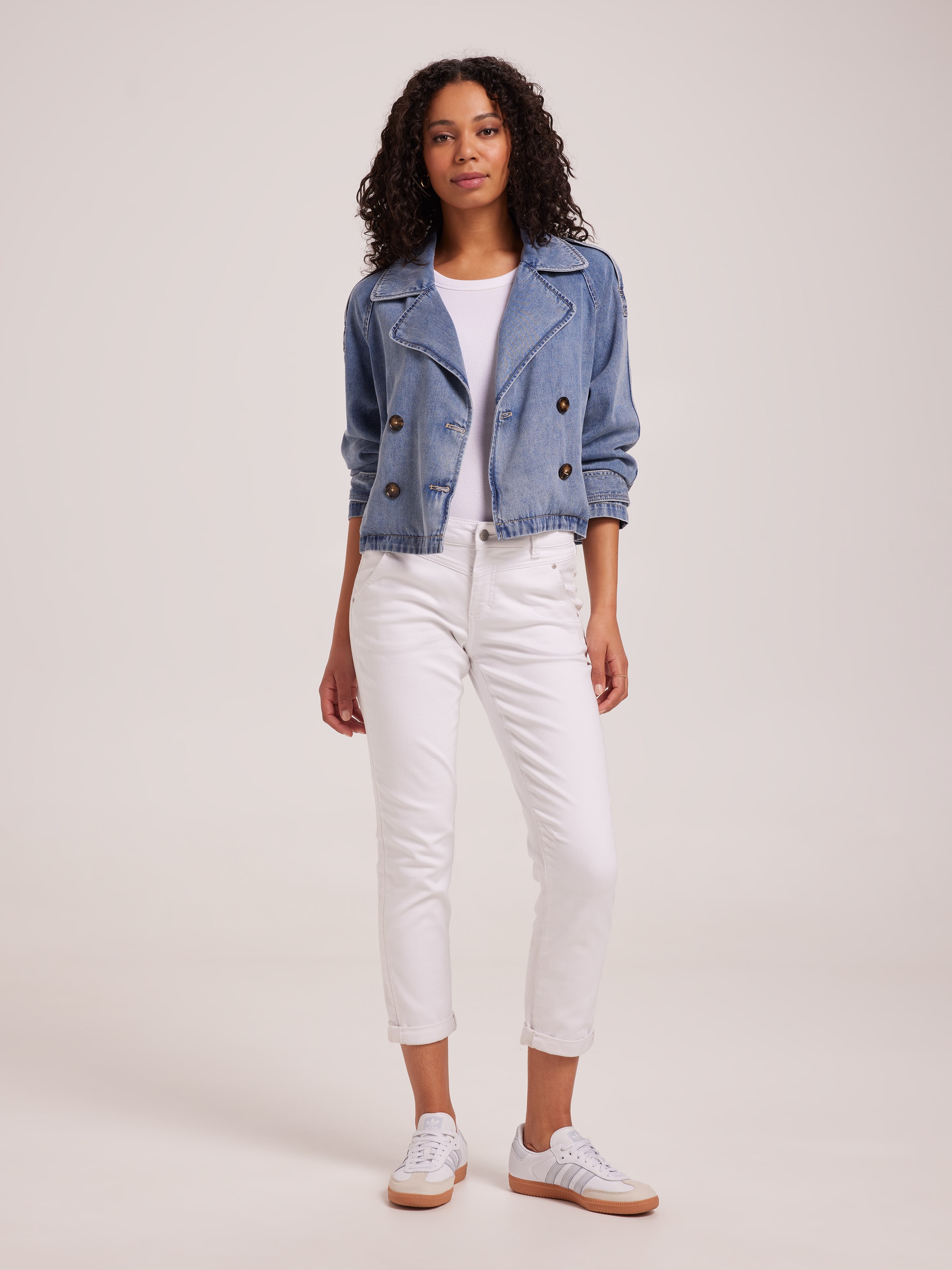 Ladies jeans half jacket best sale