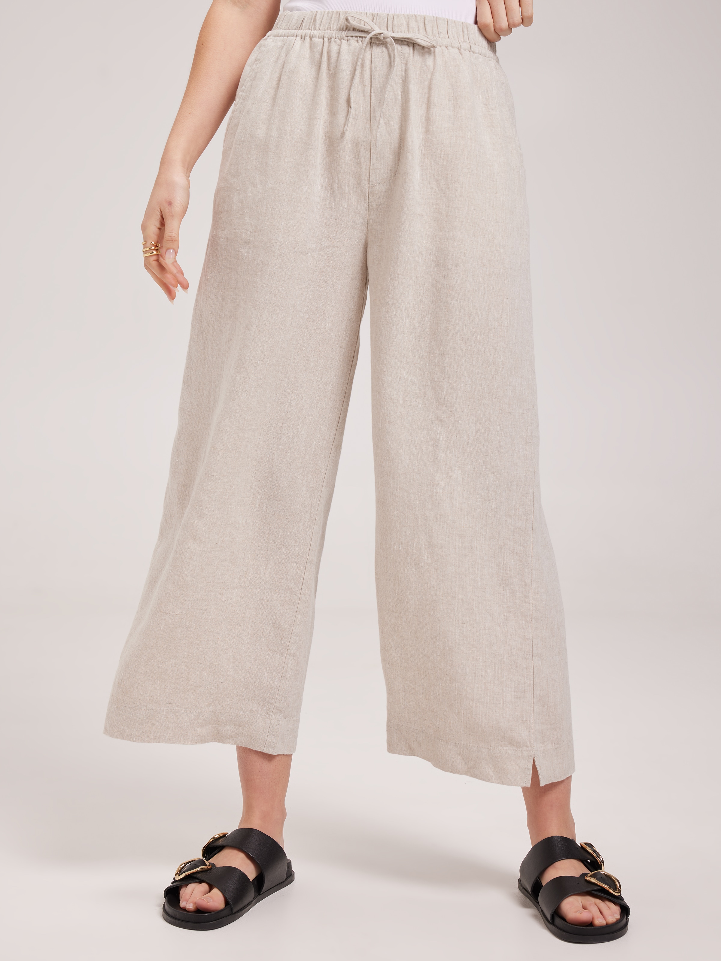 Demi Linen Wide Ankle Pant