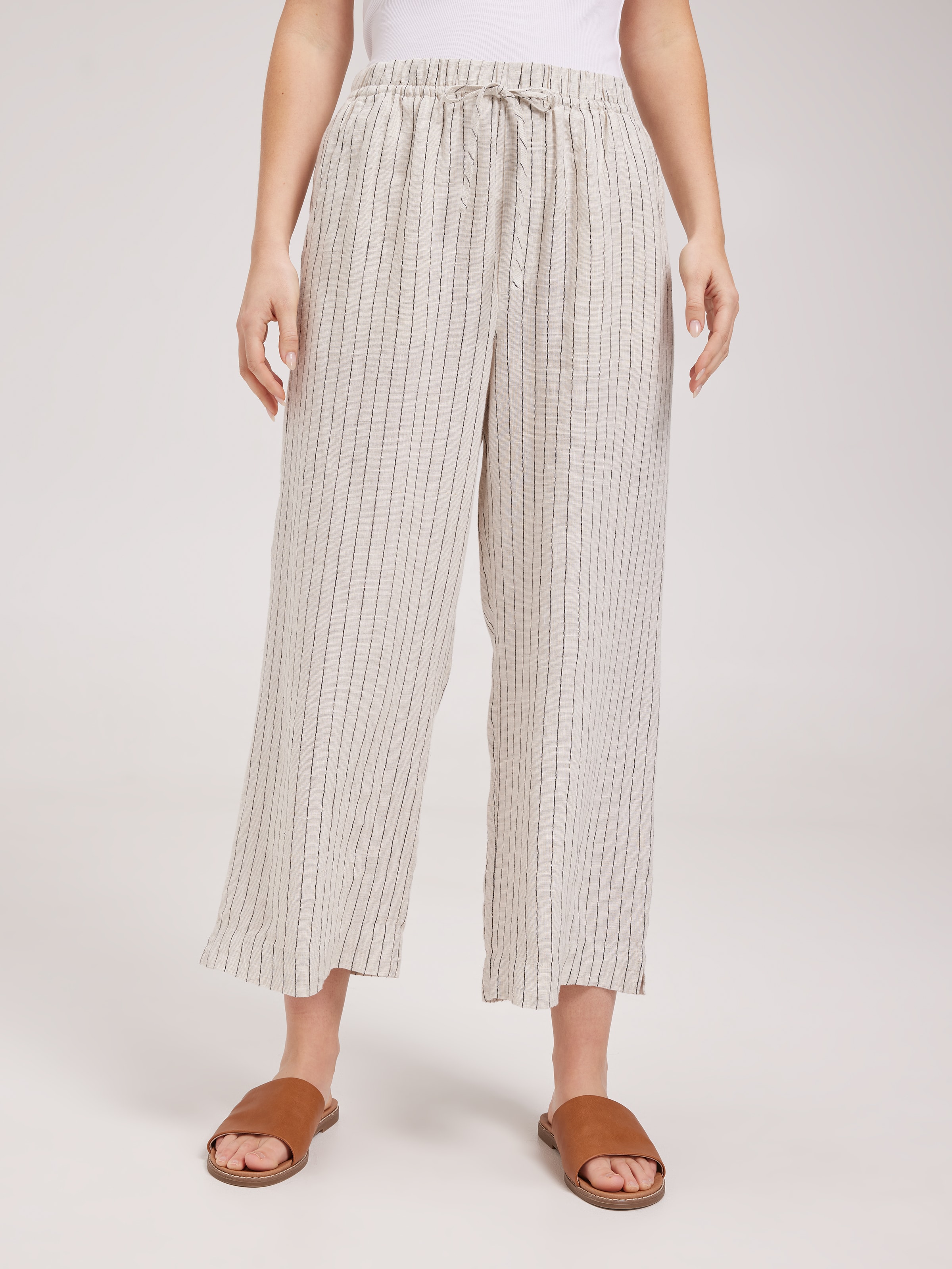 Demi Linen Wide Ankle Pant