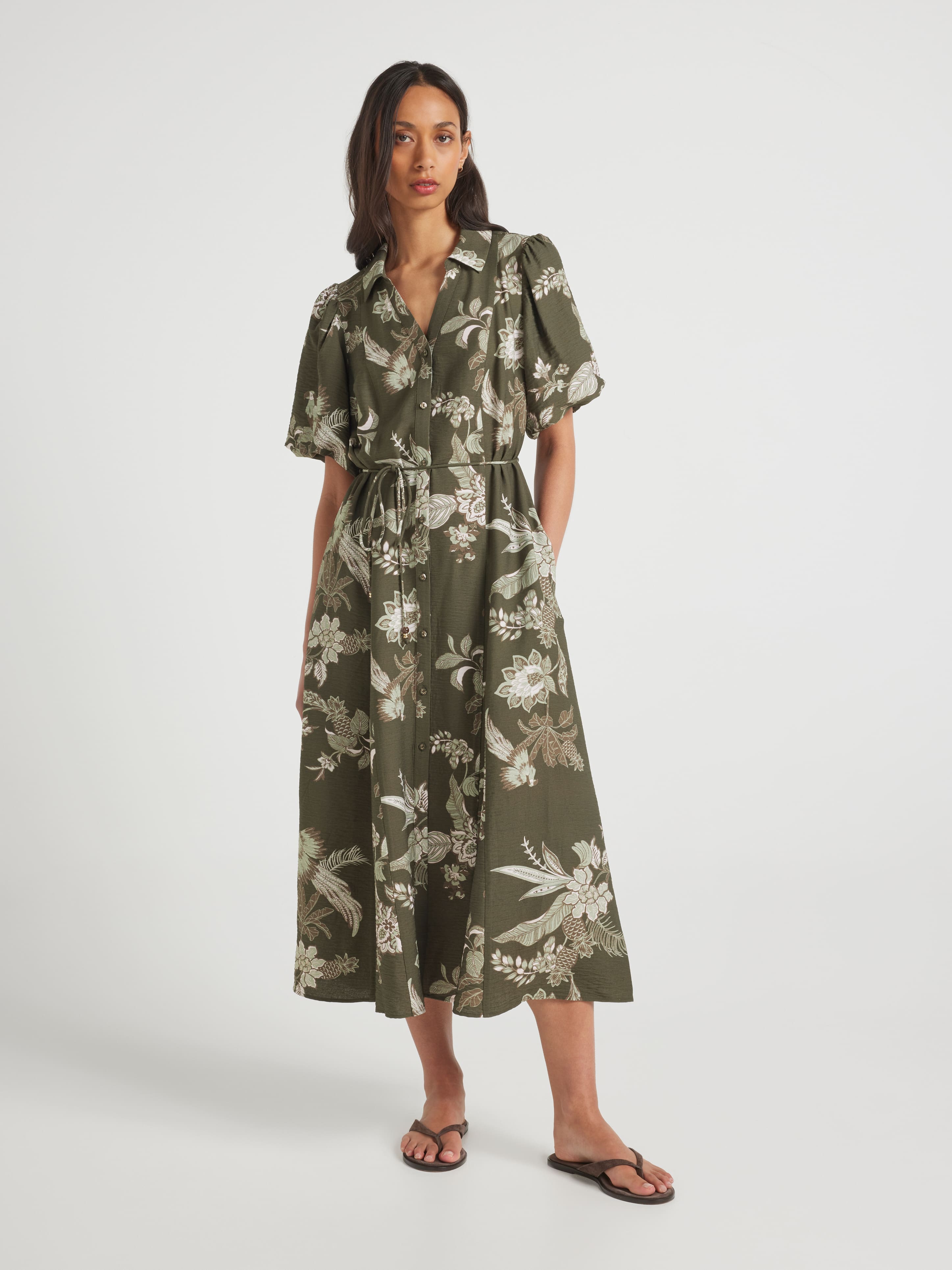Sadie Puff Sleeve Midi Dress