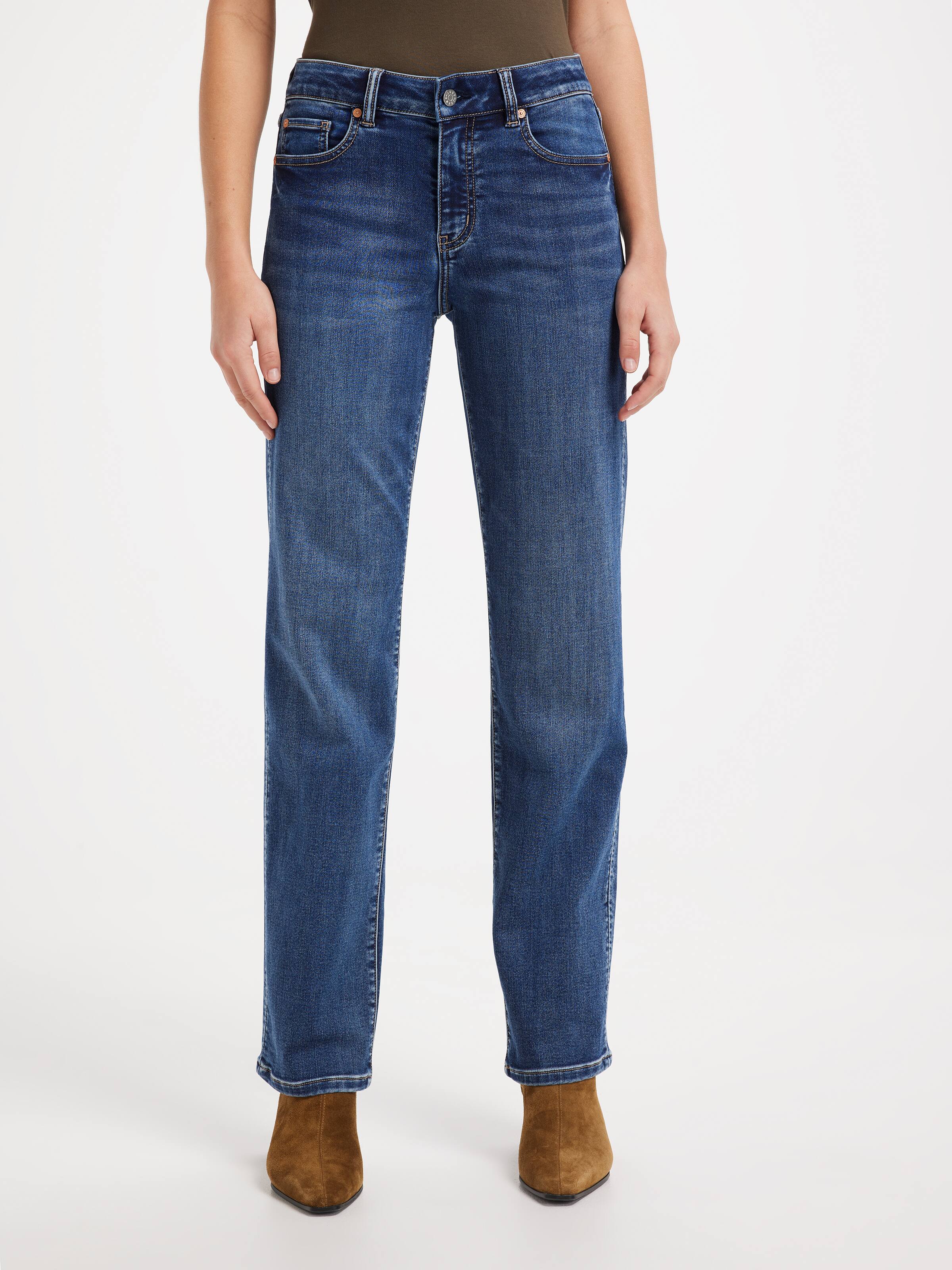 Amaze Mid Rise Straight Jean In Full Length