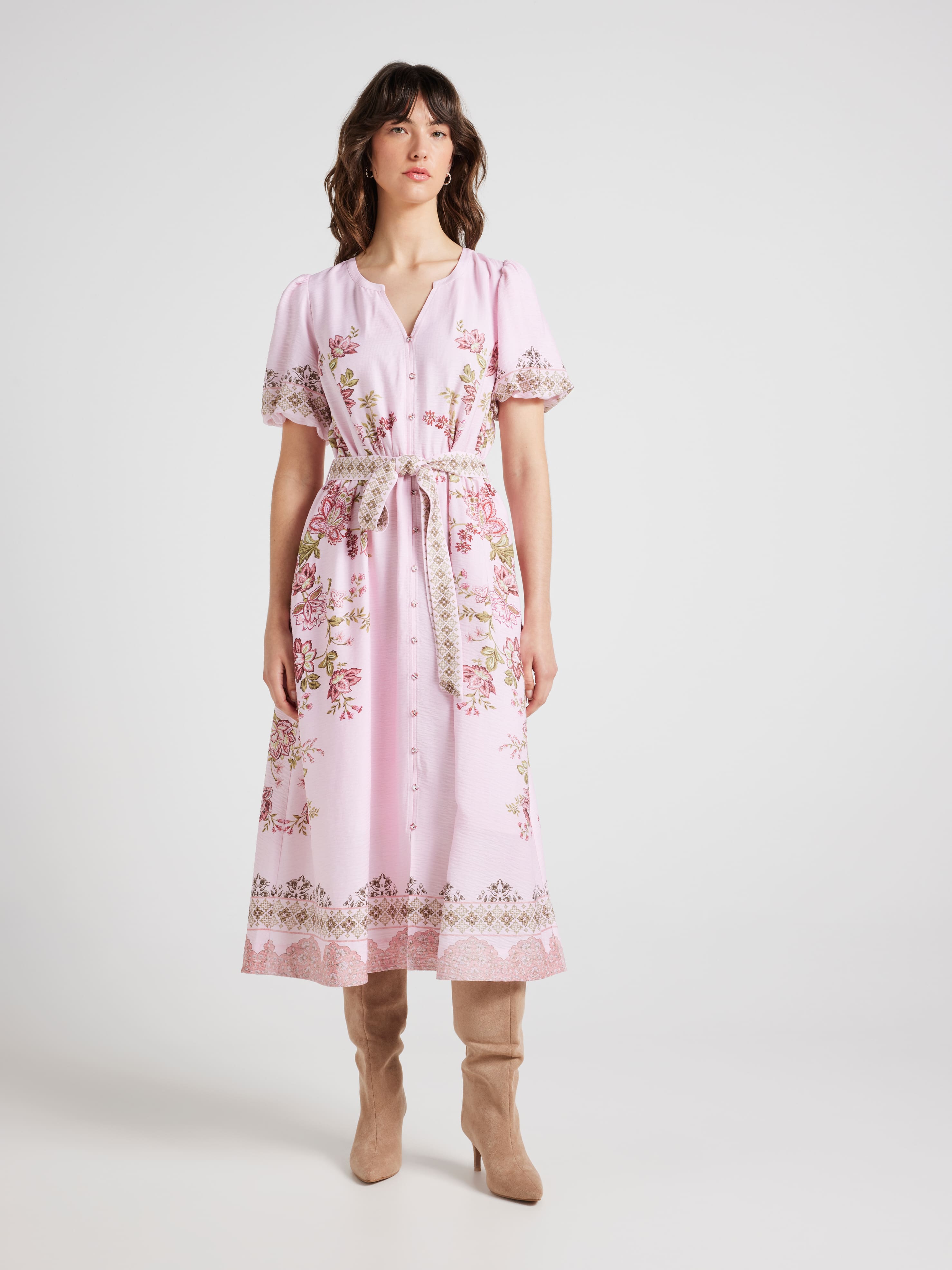 Stella Button Through Midi Dress