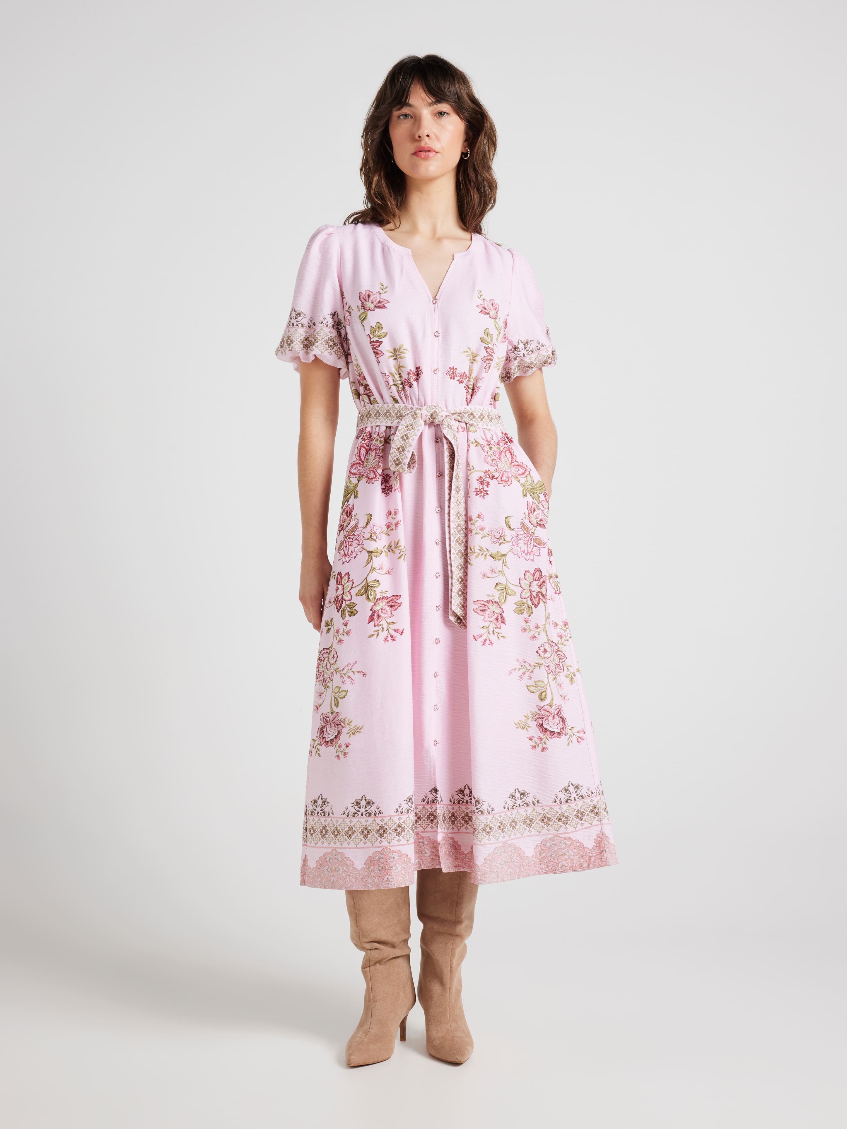 Stella Button Through Midi Dress