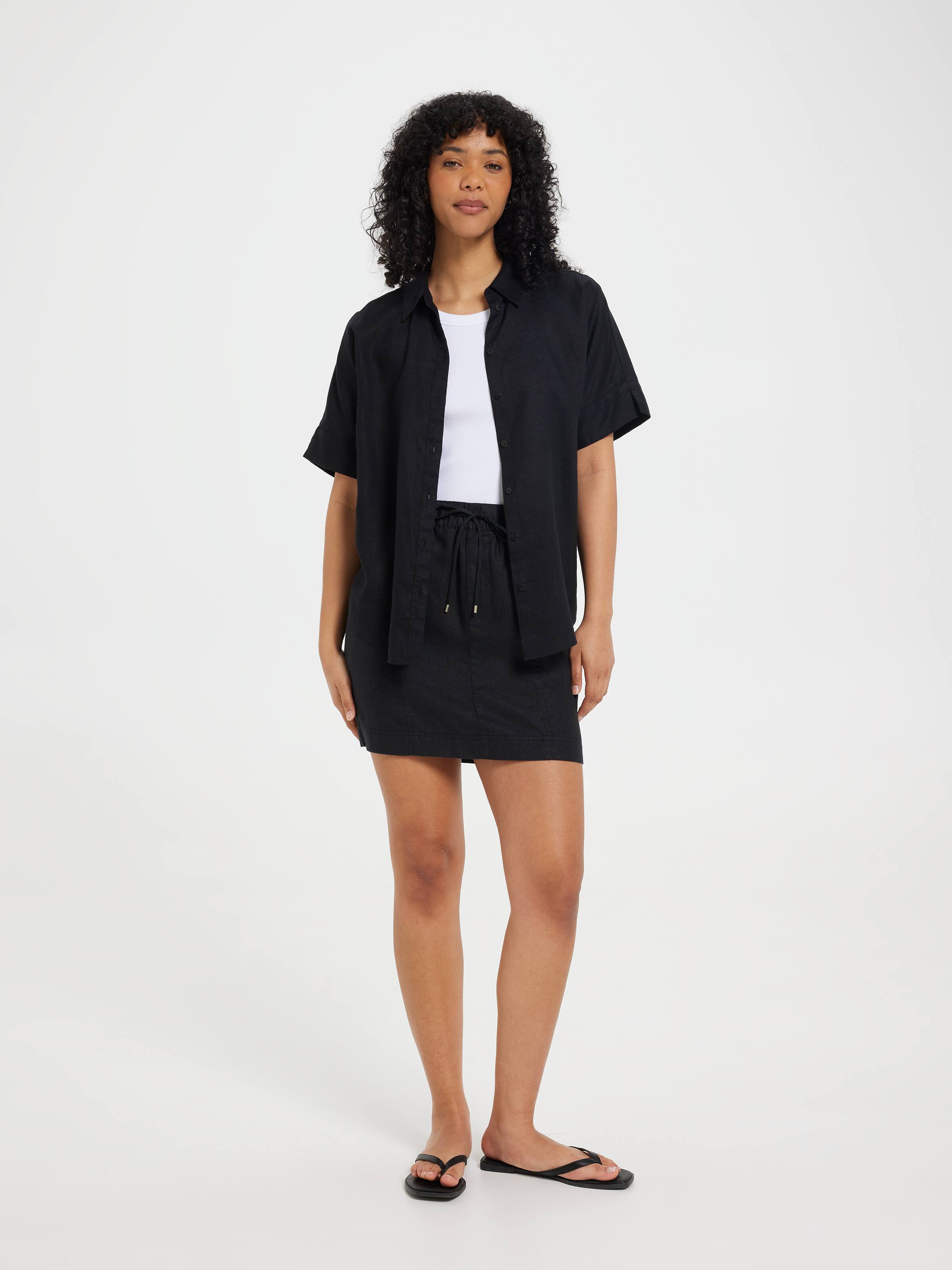 Coco Linen Jog Mini Skirt