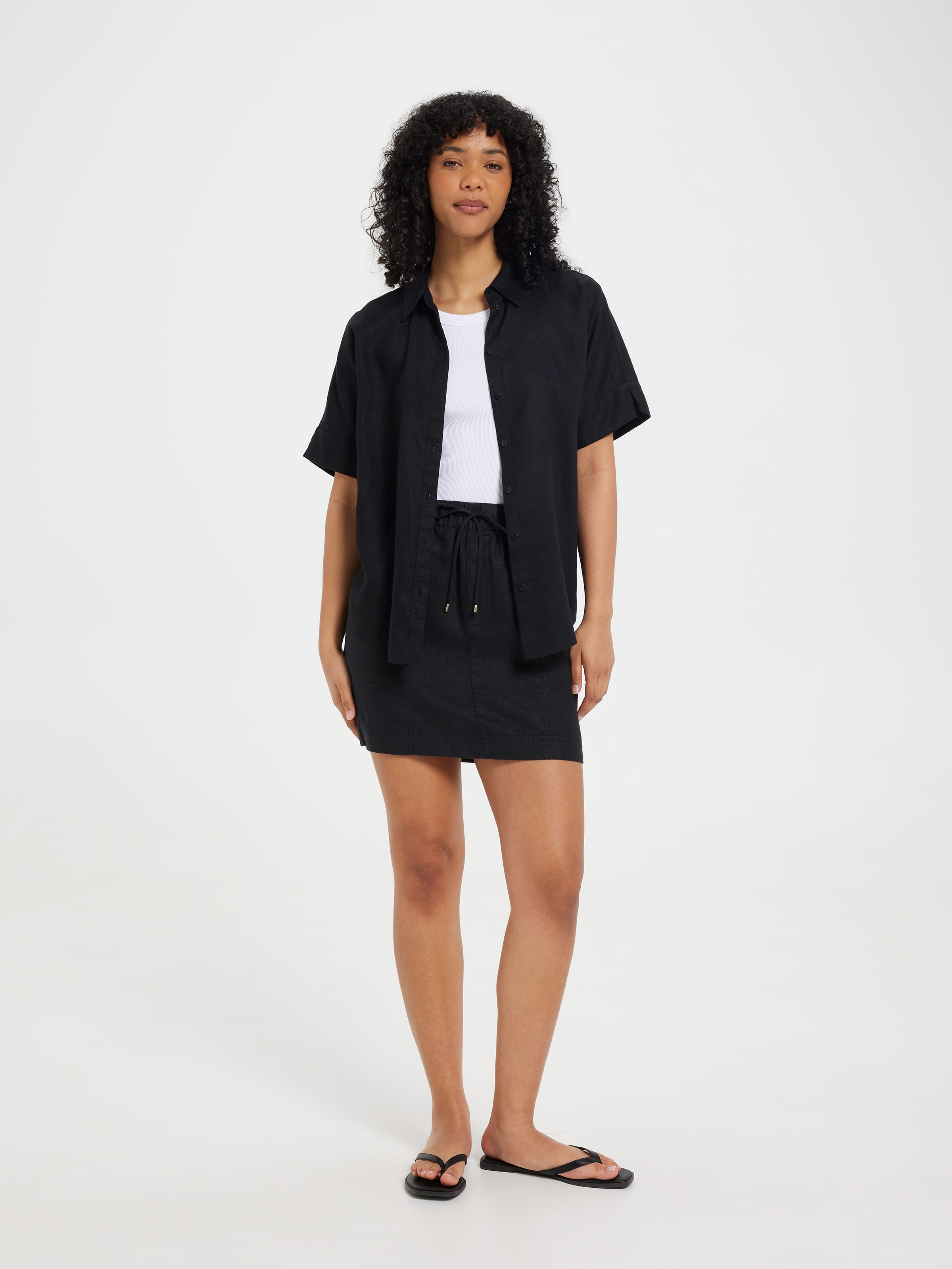 Coco Linen Jog Mini Skirt