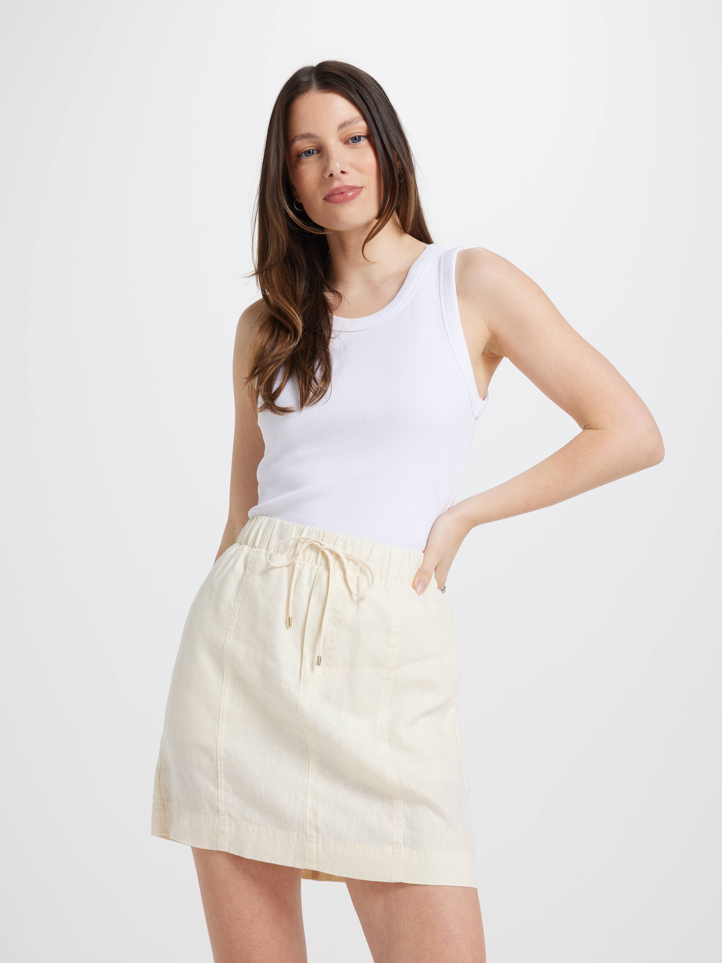 Coco Linen Jog Mini Skirt