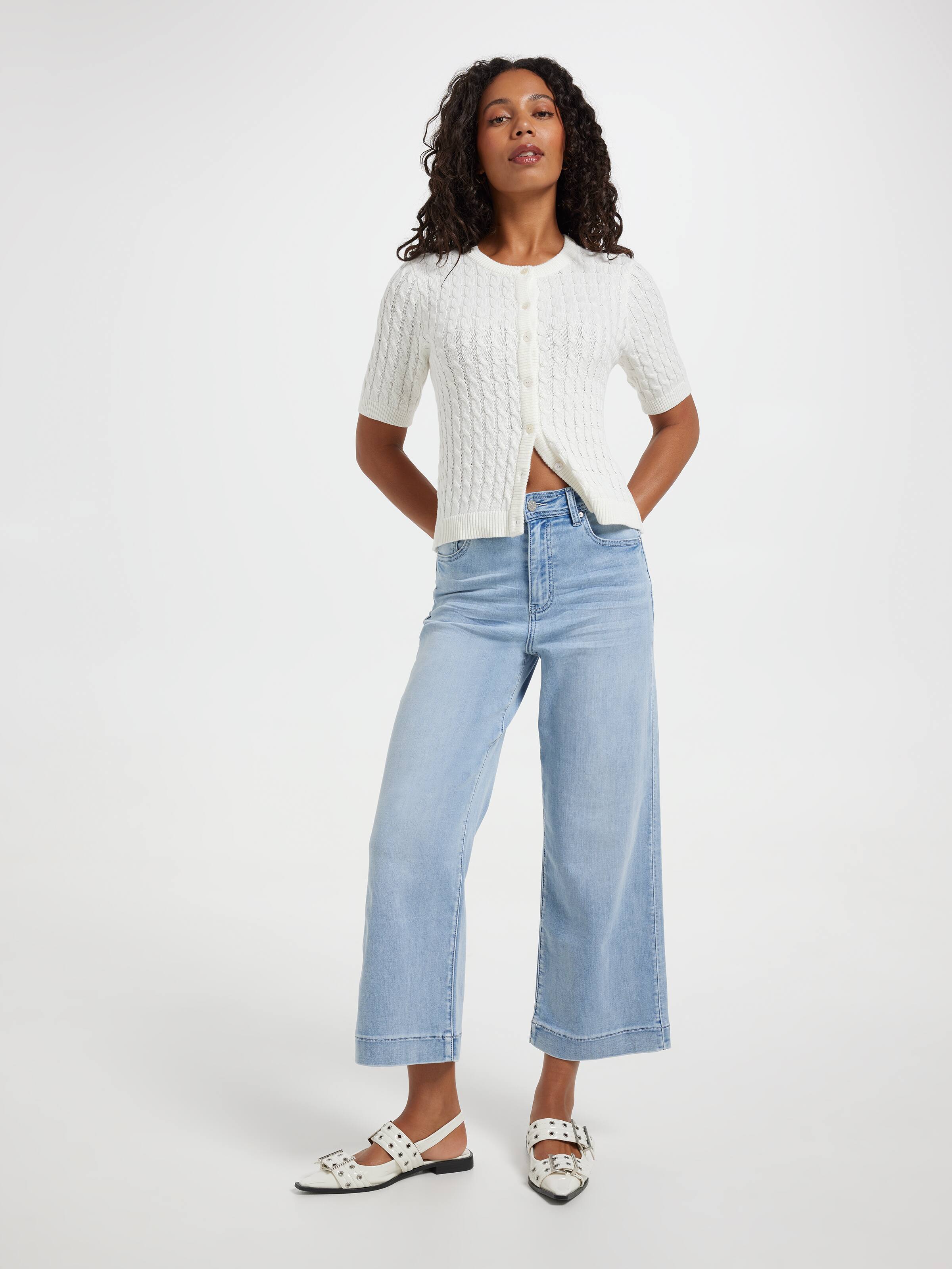 Amaze High Rise Wide Leg Crop Jean