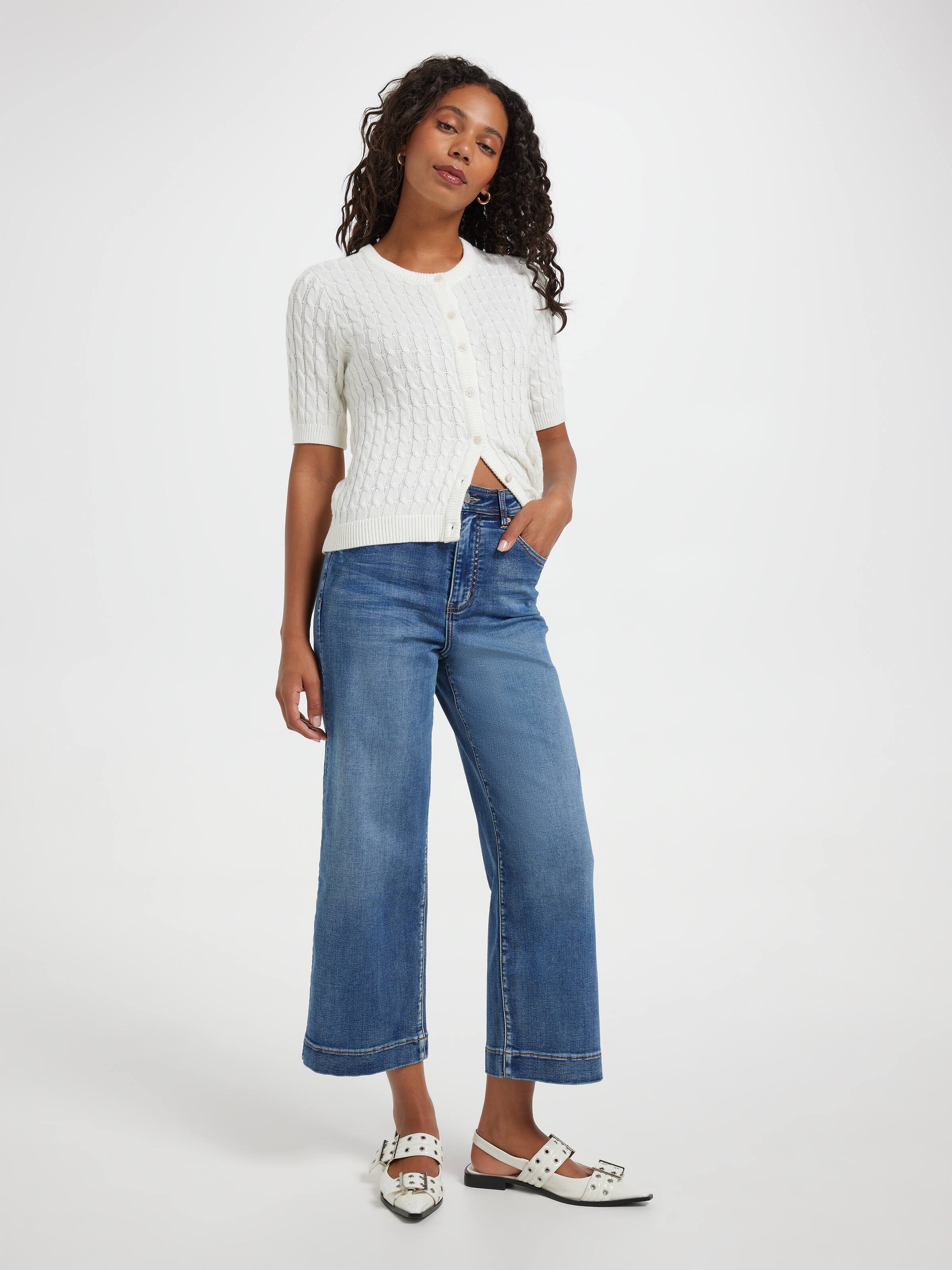 Amaze High Rise Wide Leg Crop Jean