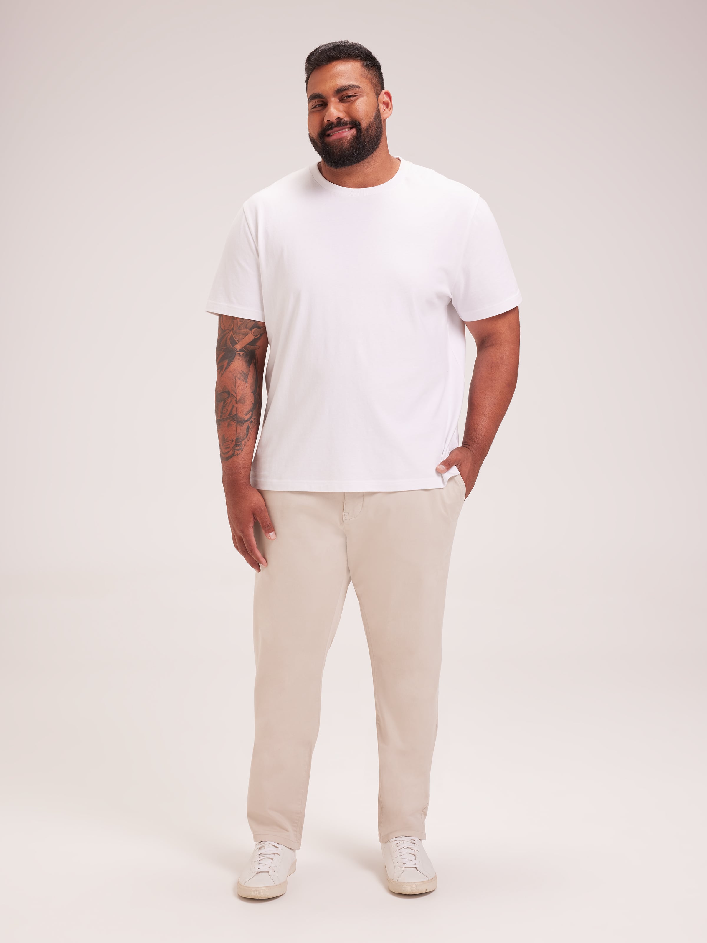 Extended Slant Pocket Slim Straight Jean