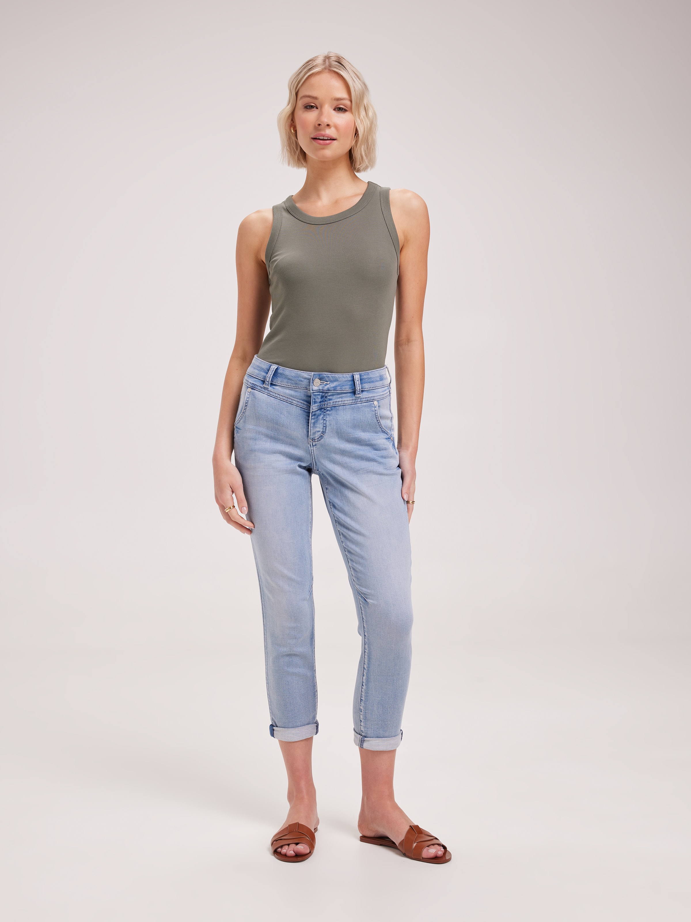 Kayla High Neck Rib Tank