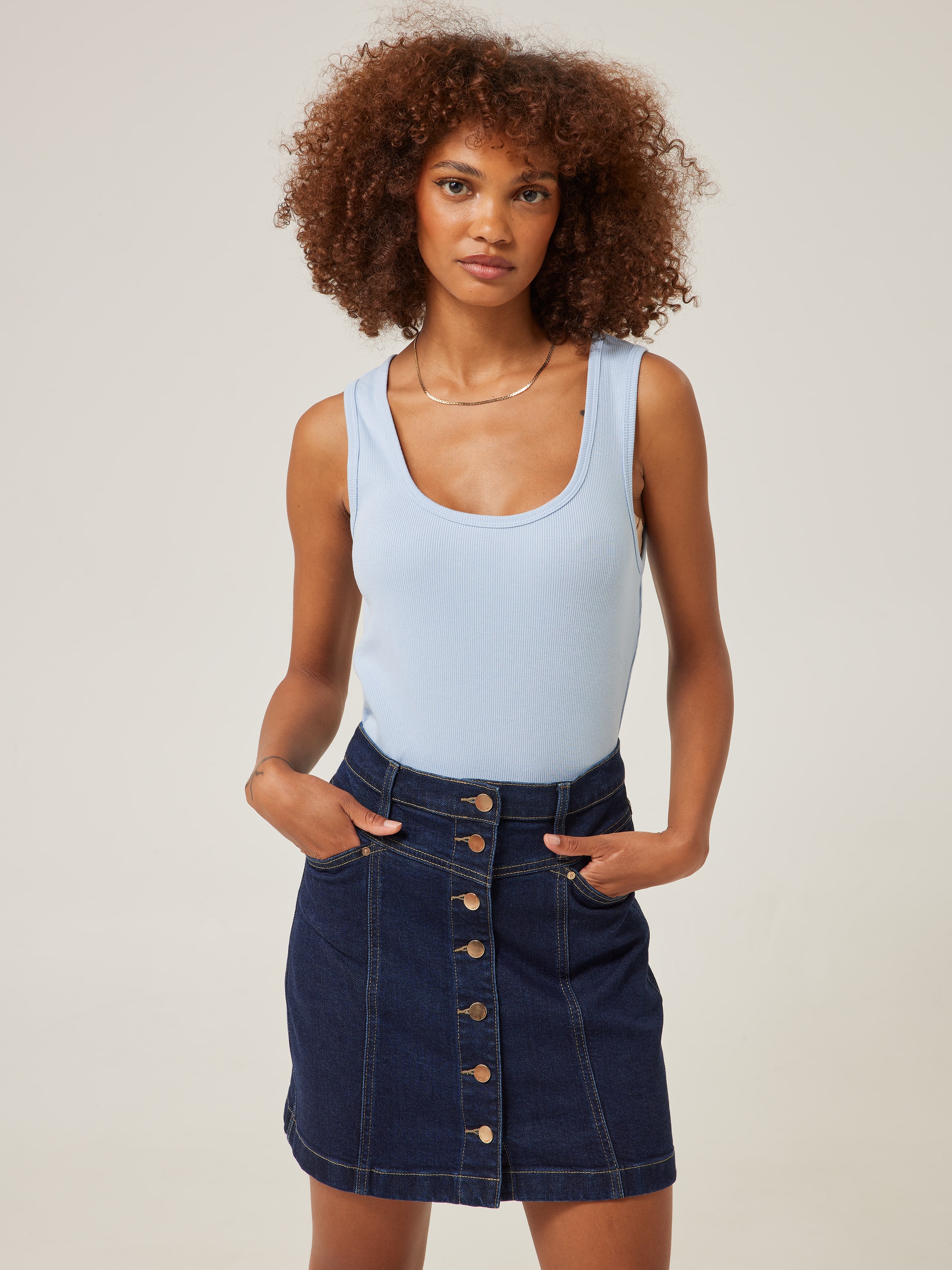 Kate Scoop Neck Rib Tank