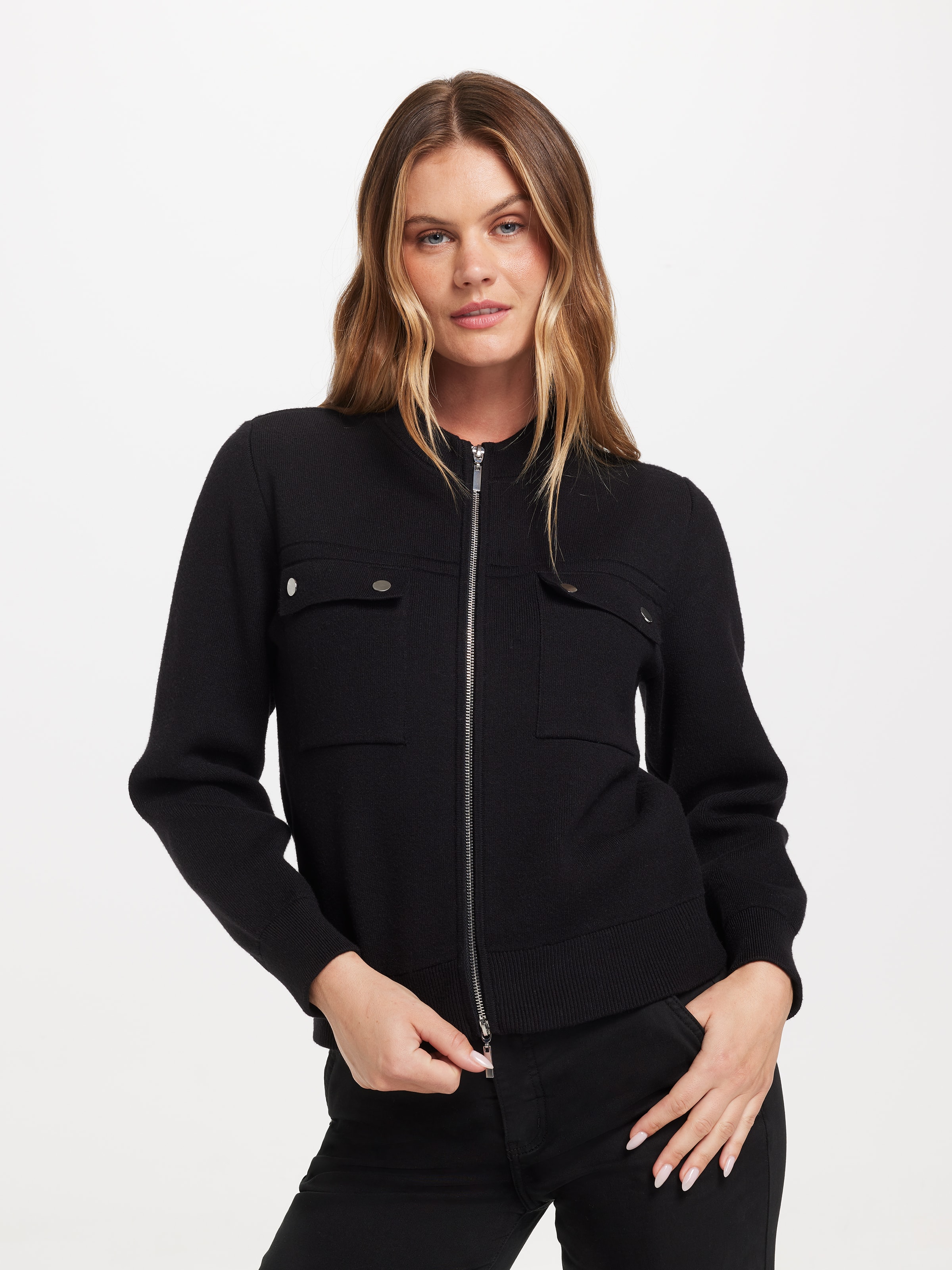 Alexis Yoke Knit Bomber