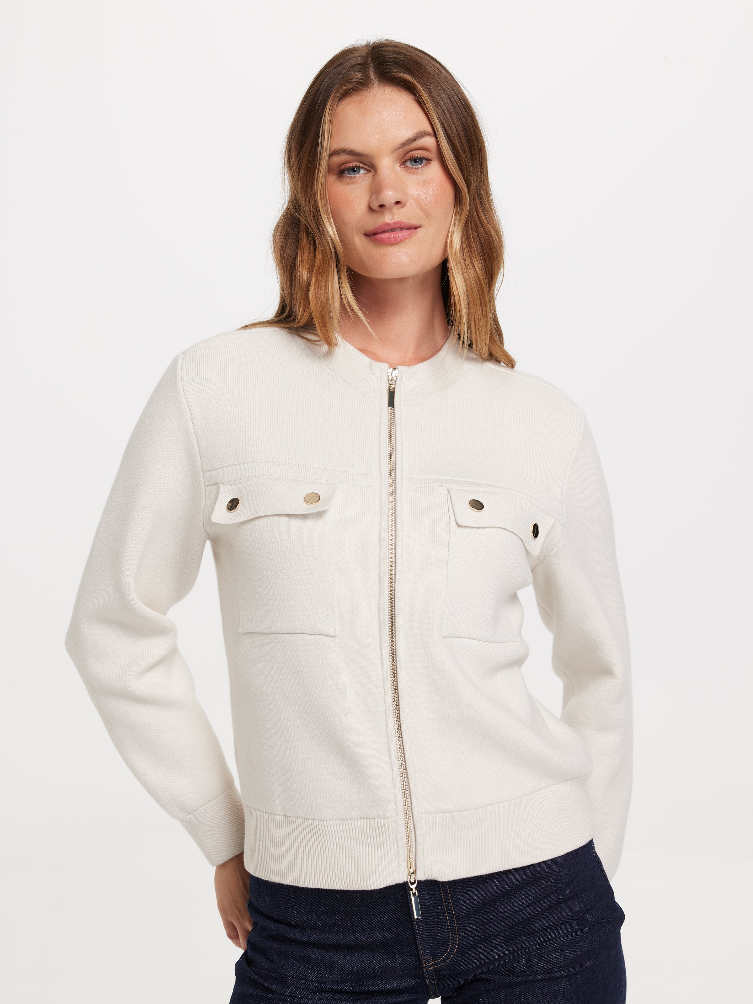 Alexis Yoke Knit Bomber