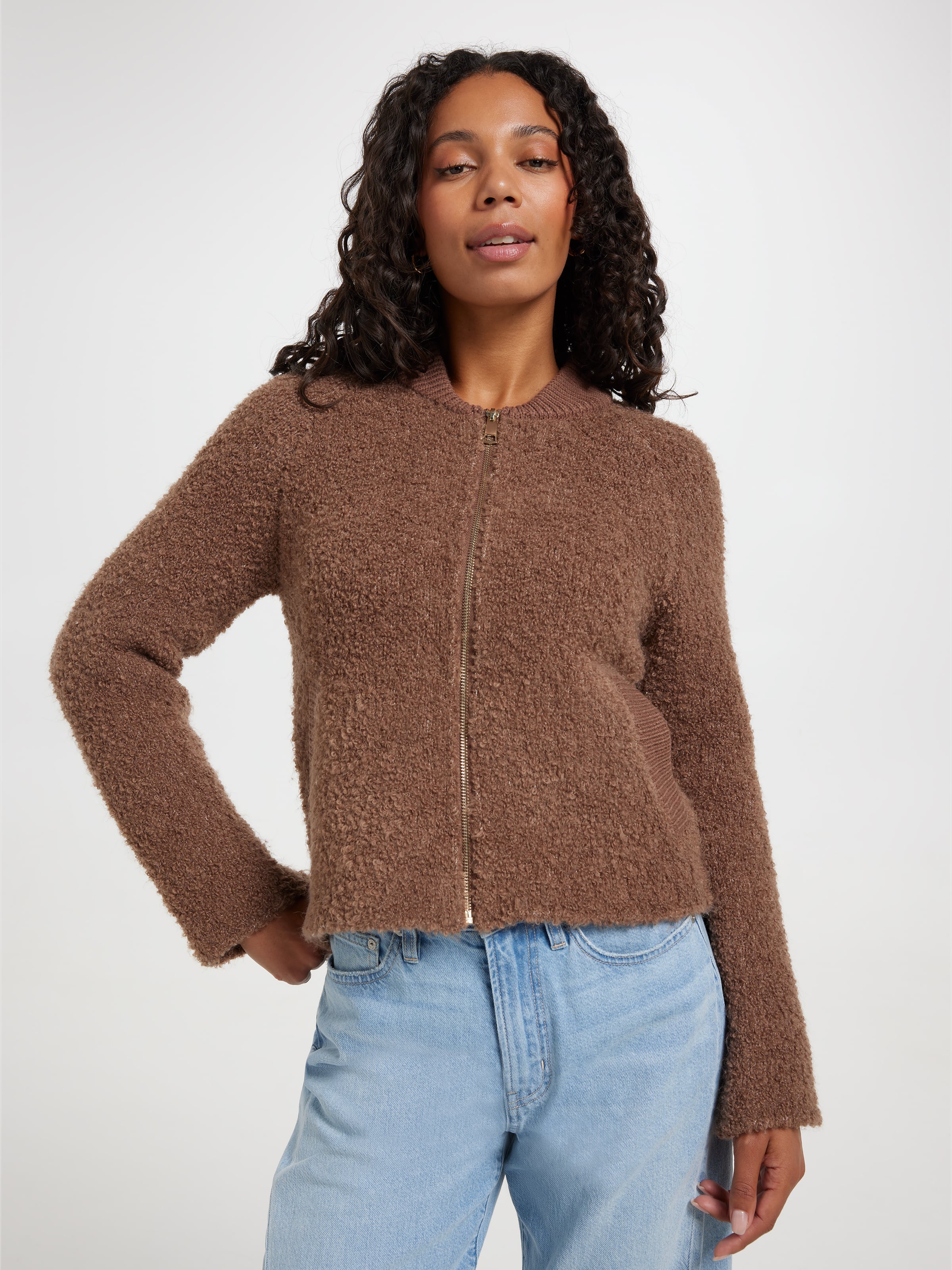 Bree Boucle Knit Bomber