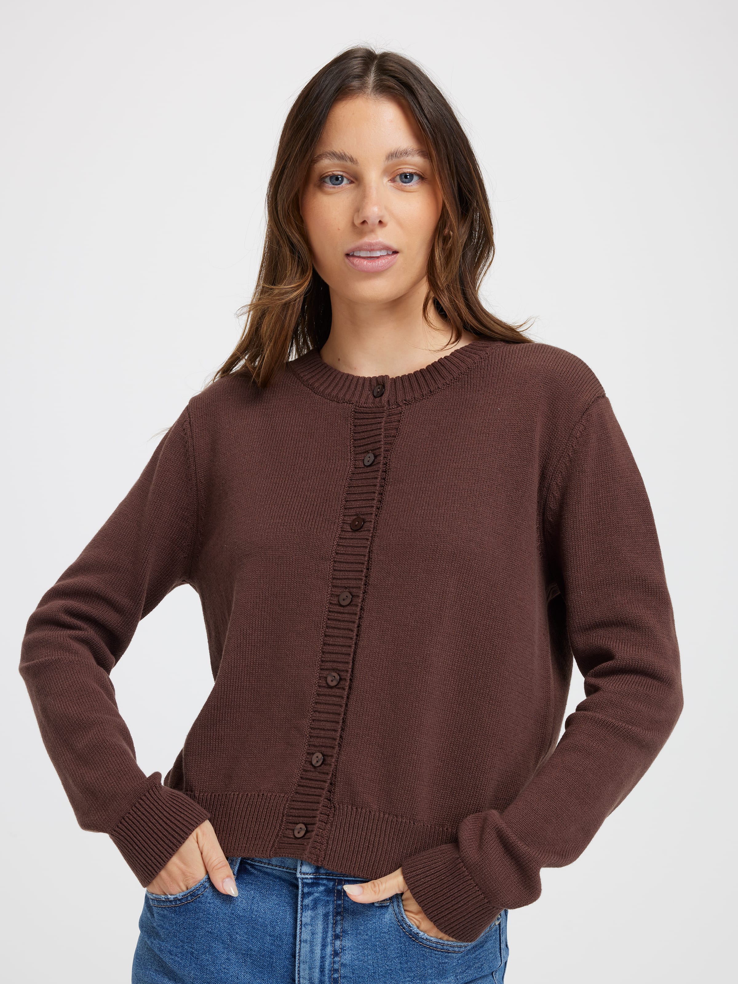 Haley Cotton Crew Neck Cardi