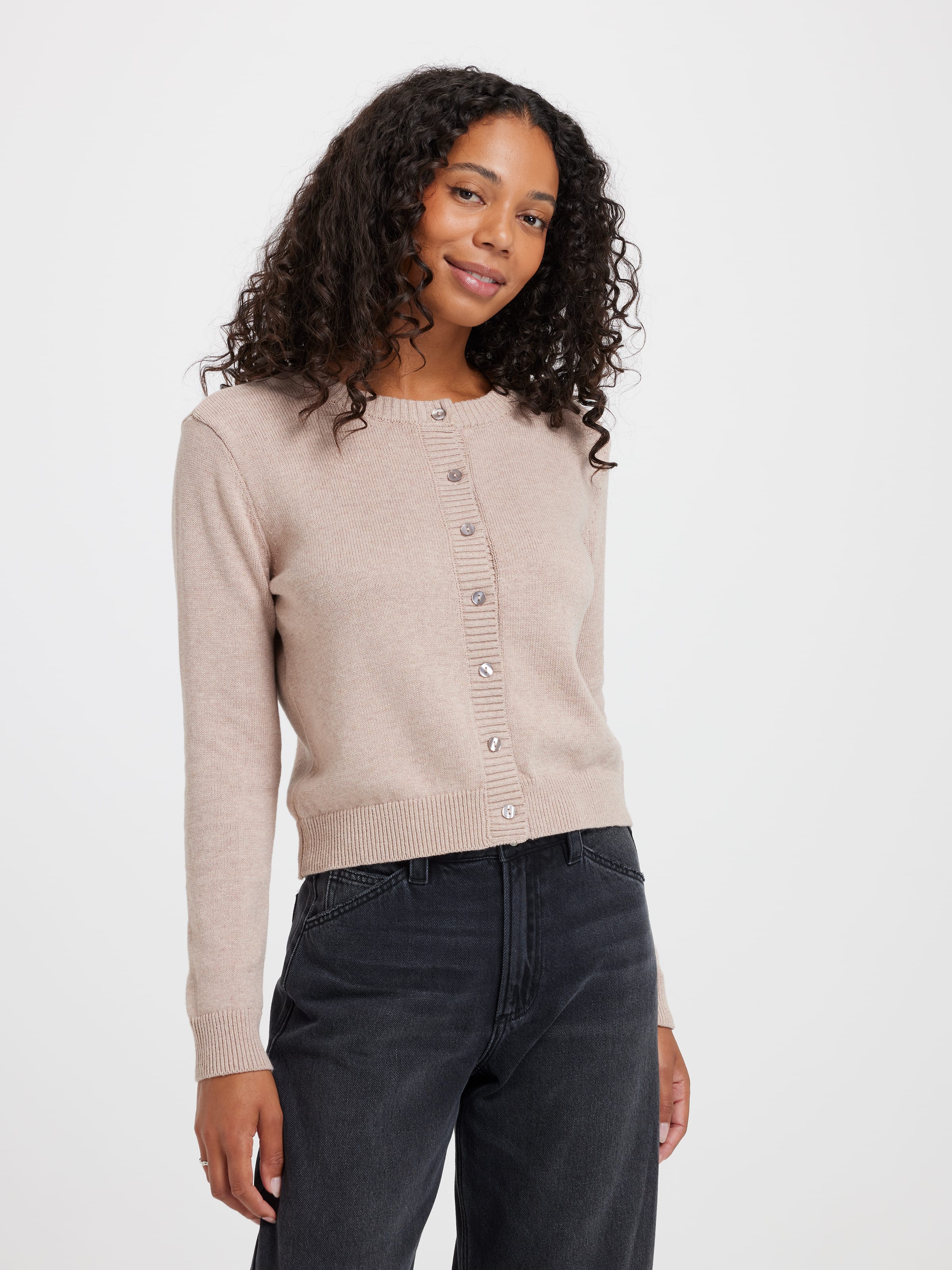Haley Cotton Crew Neck Cardi