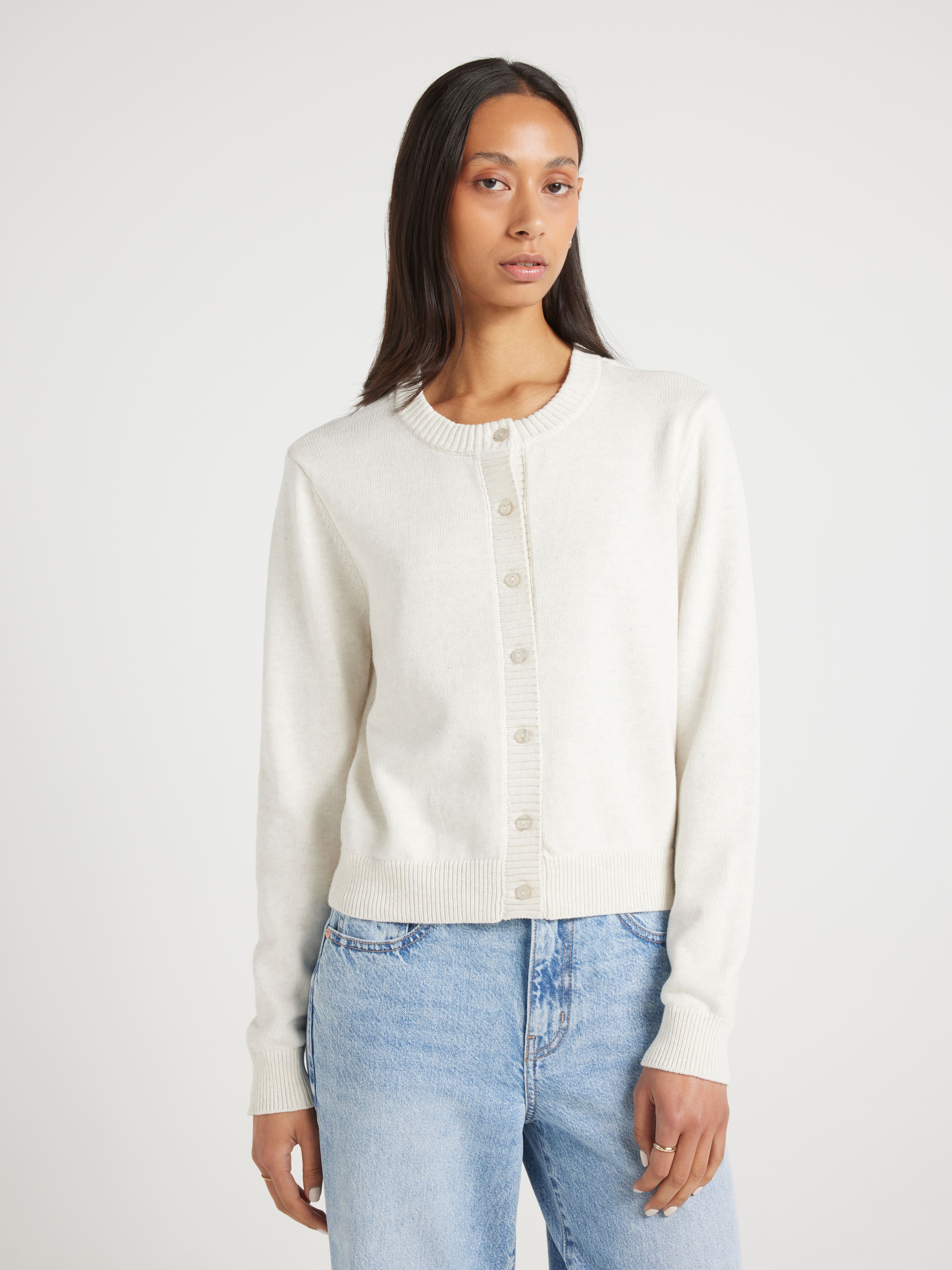 Haley Cotton Crew Neck Cardigan