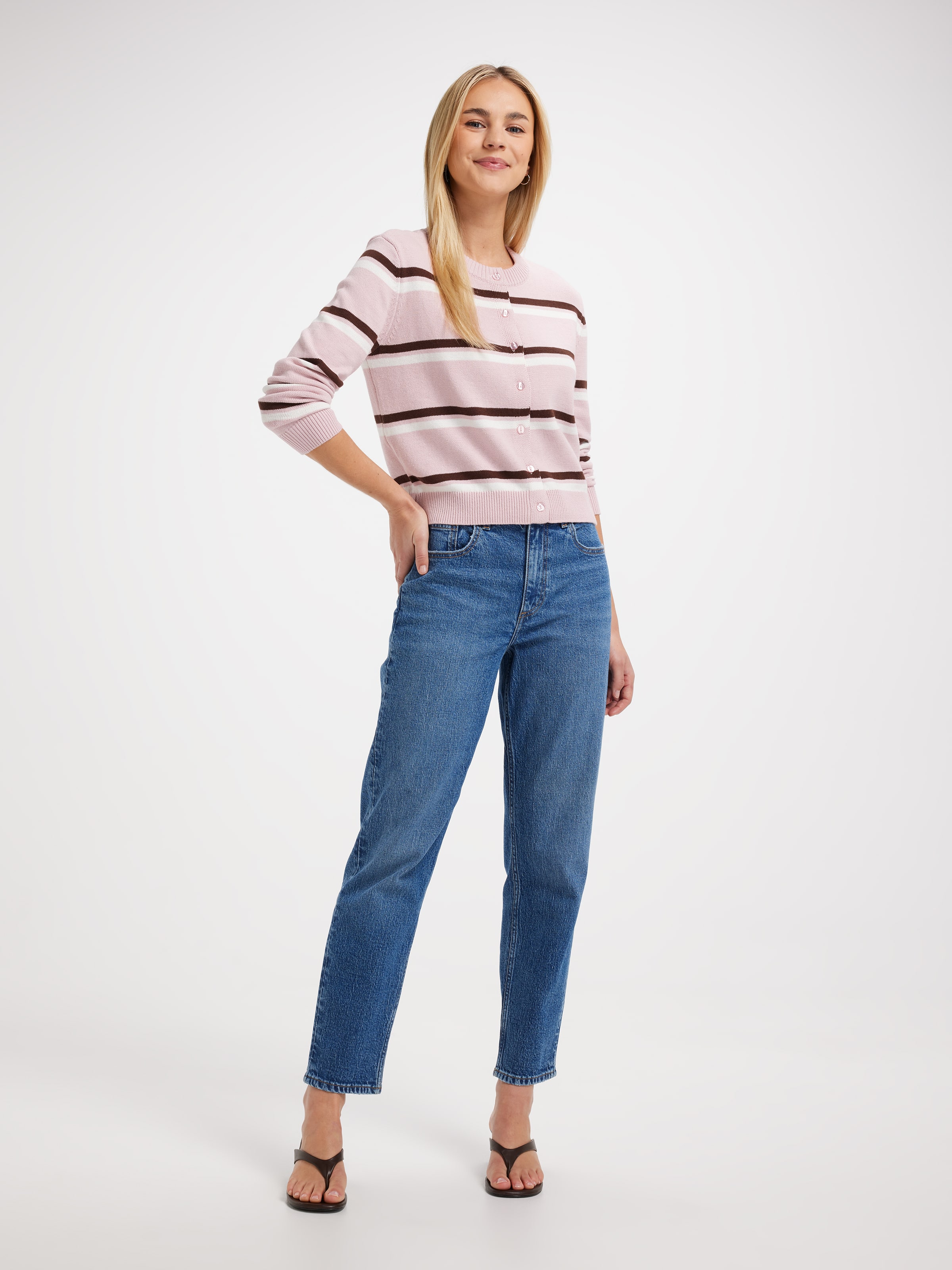 Haley Cotton Crew Neck Cardi