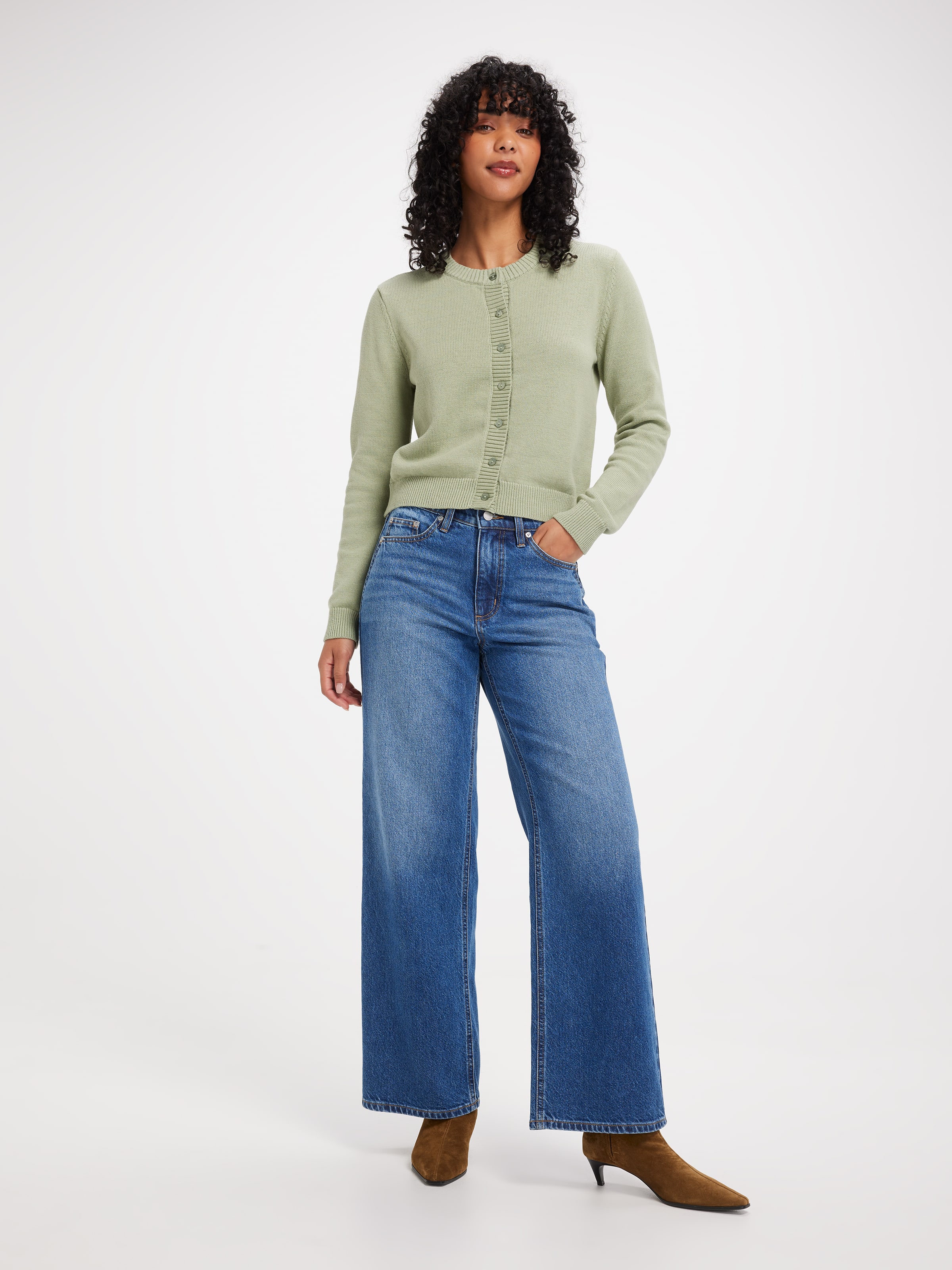 Haley Cotton Crew Neck Cardi