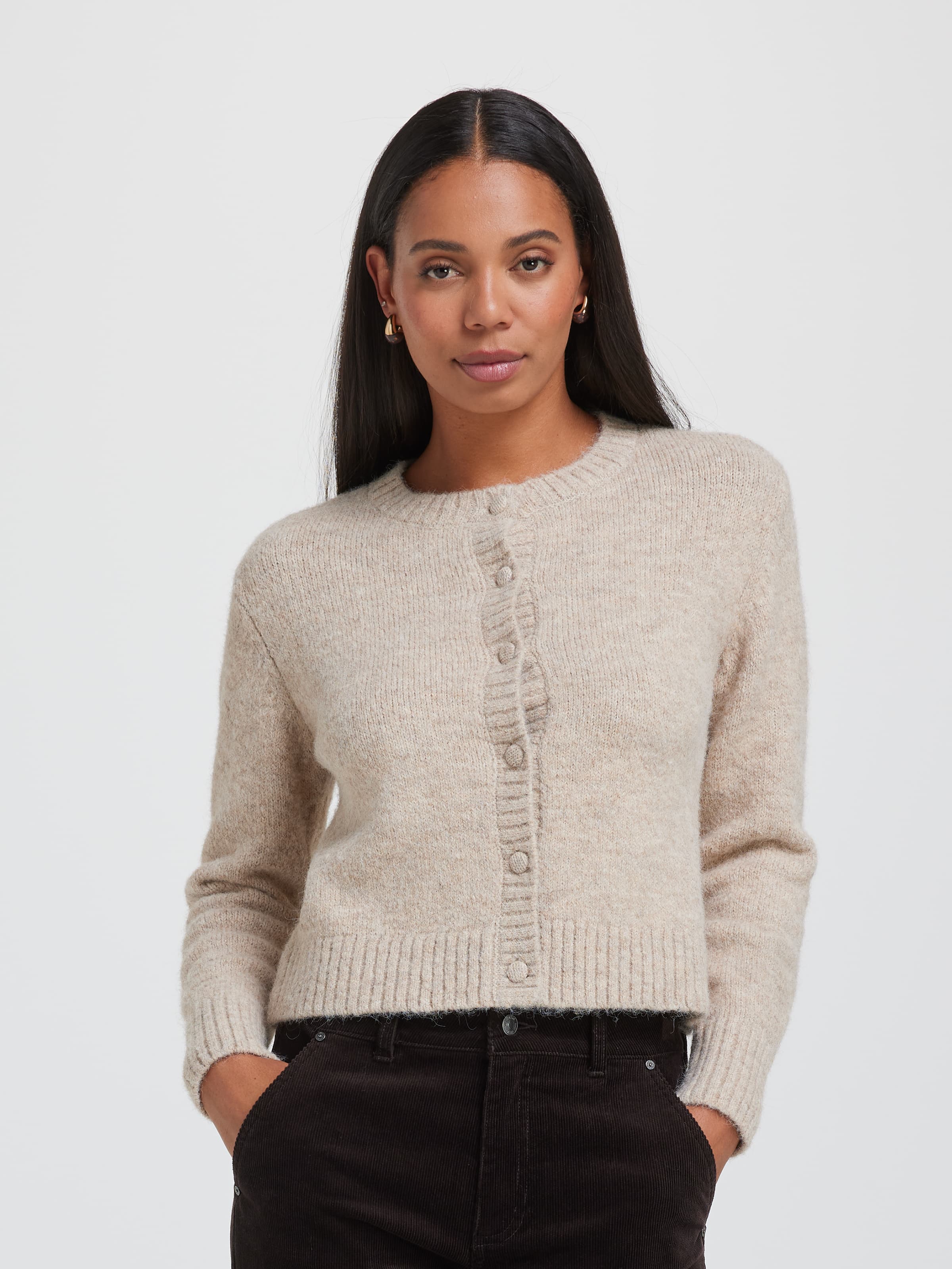 Lily Faux Mohair Crew Cardi