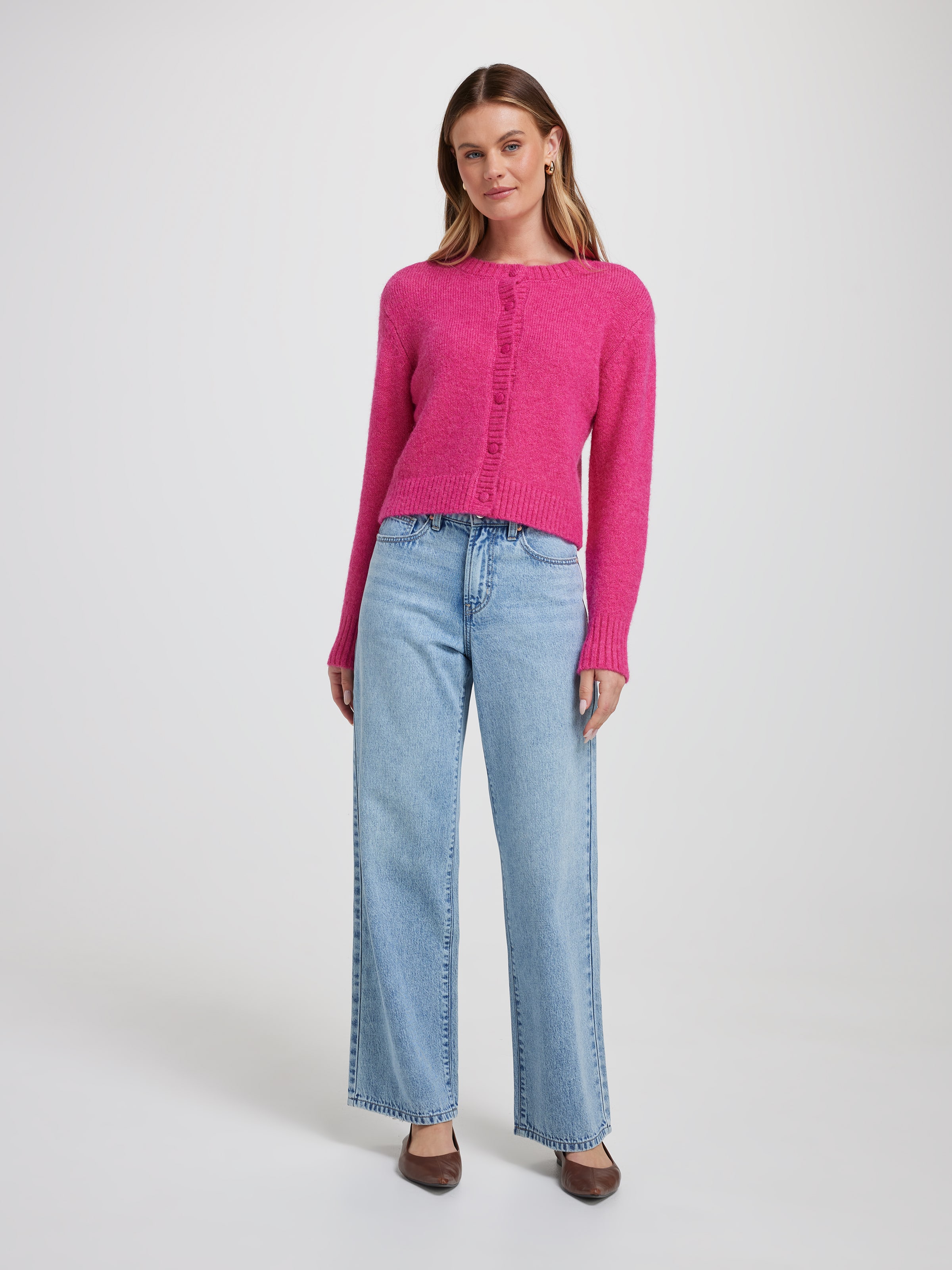 Lily Faux Mohair Crew Cardi