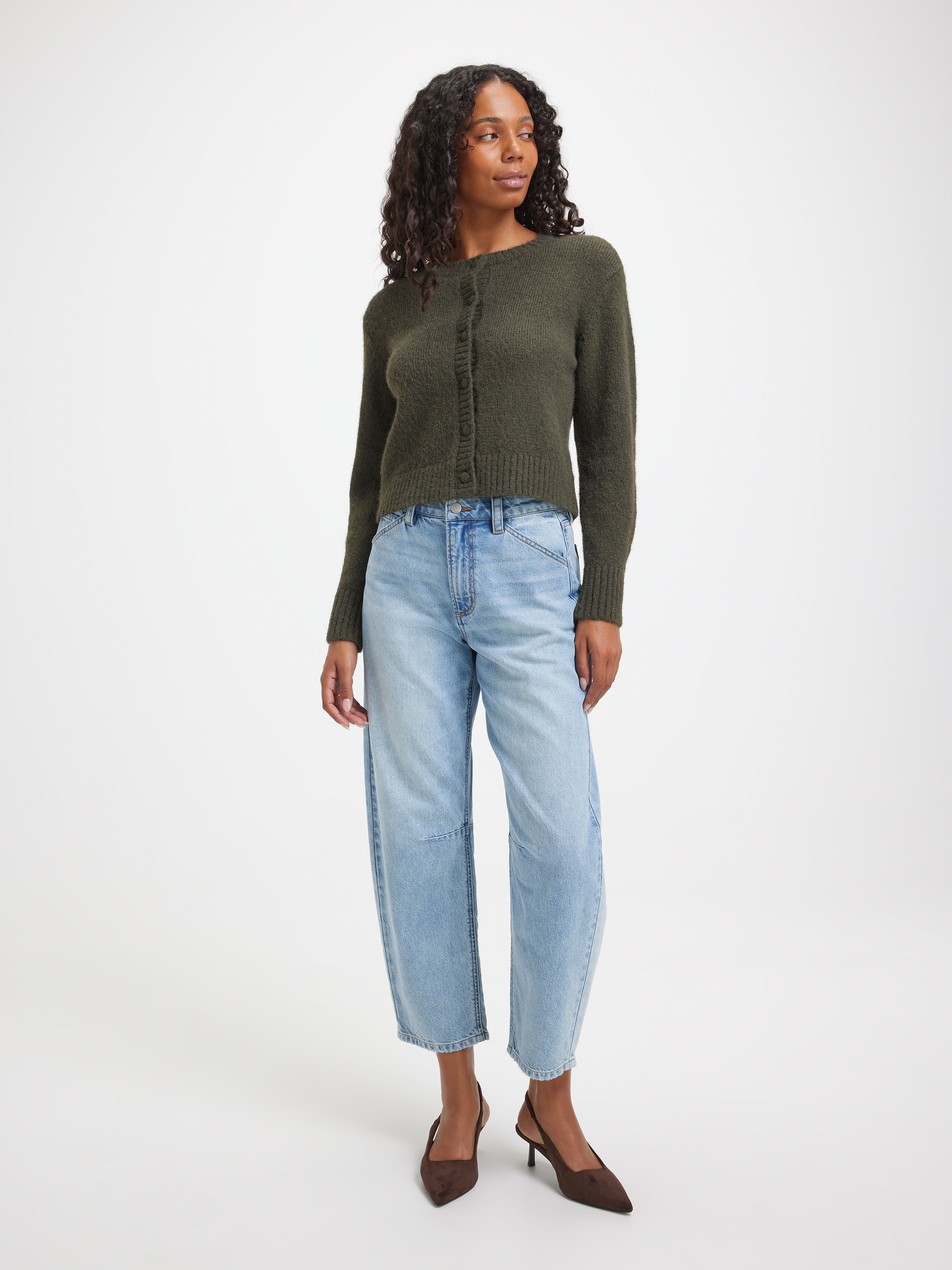 Lily Faux Mohair Crew Cardigan