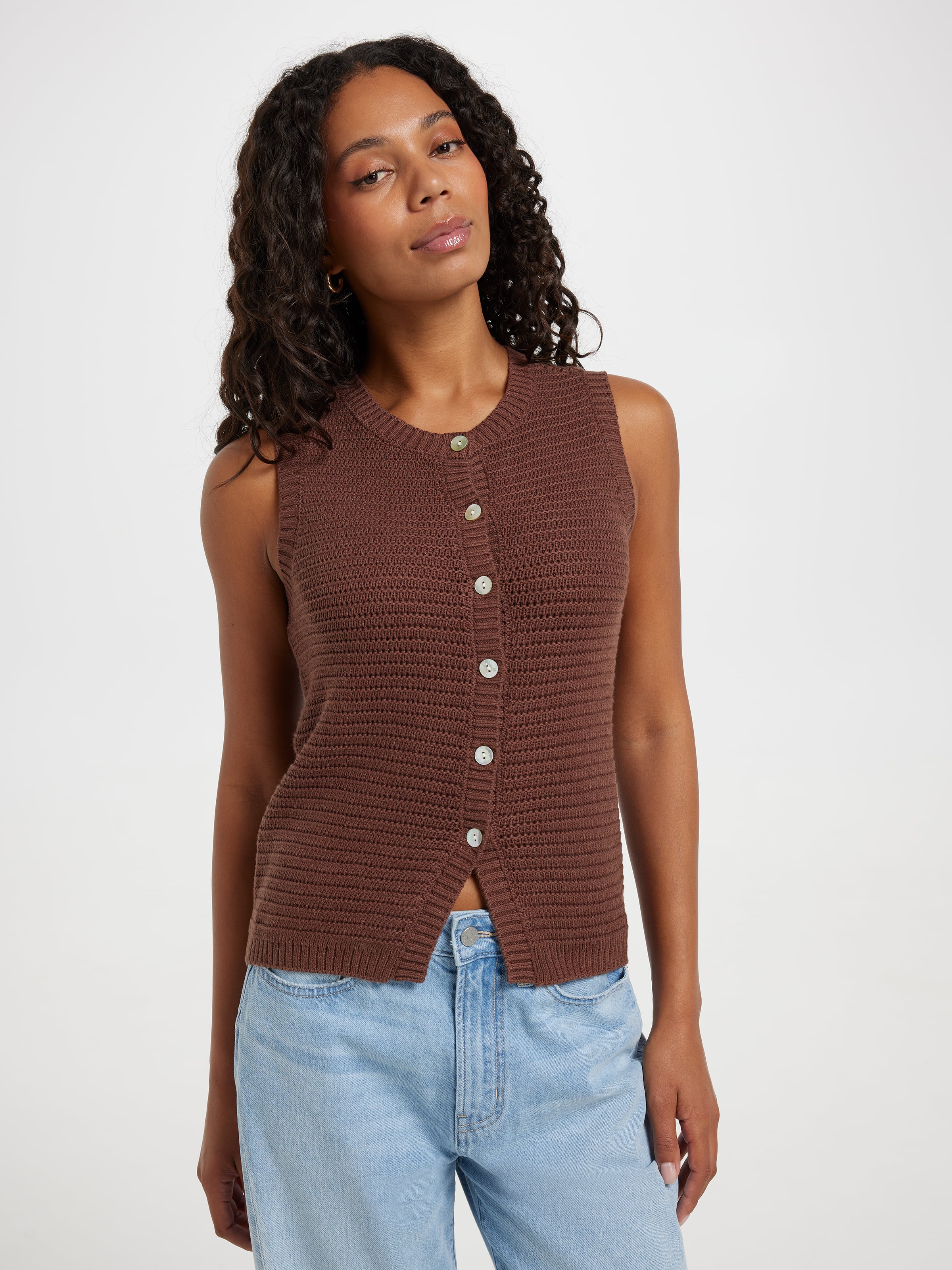 Heidi Button Thru Knit Vest