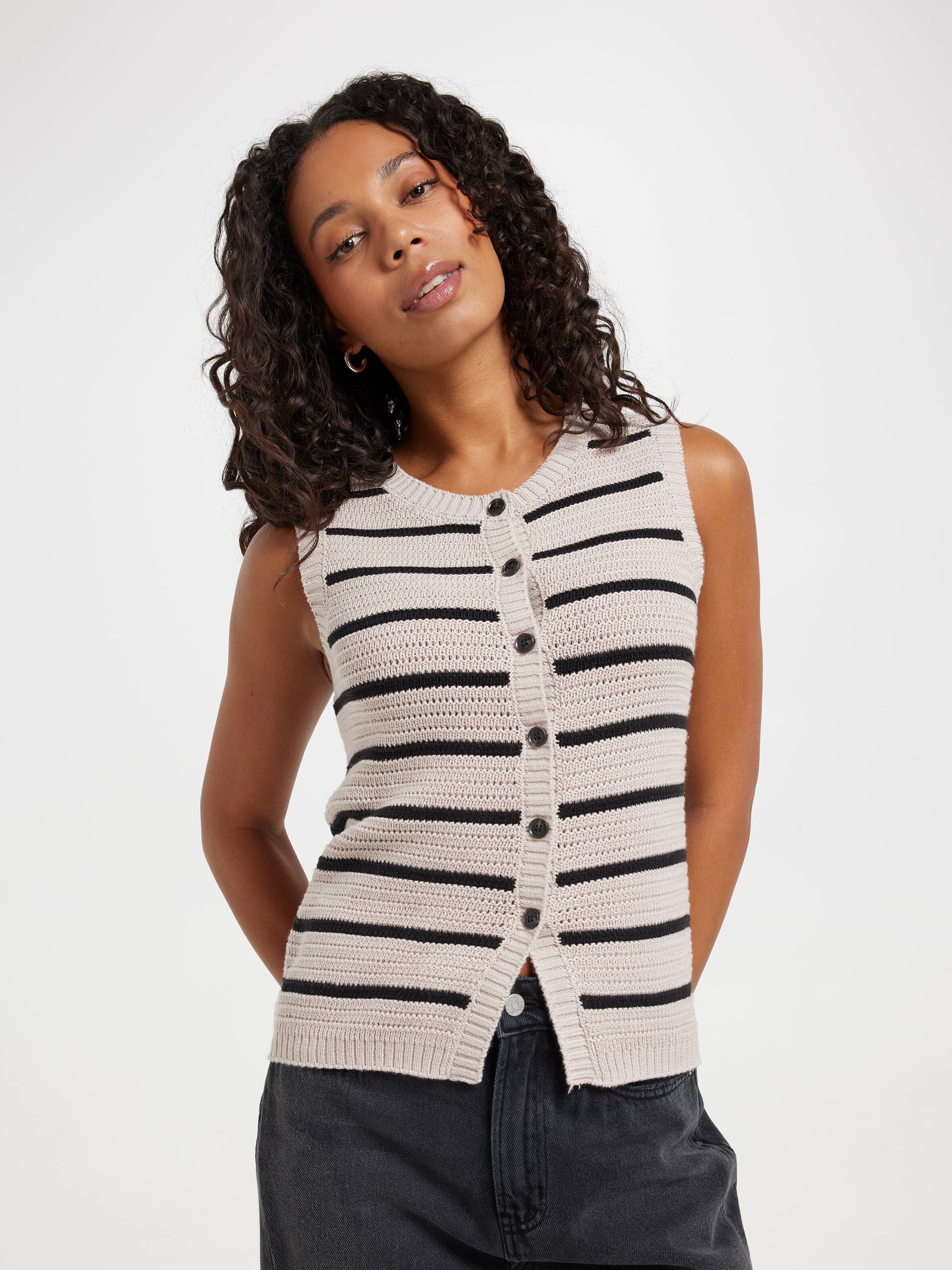Heidi Button Thru Knit Vest