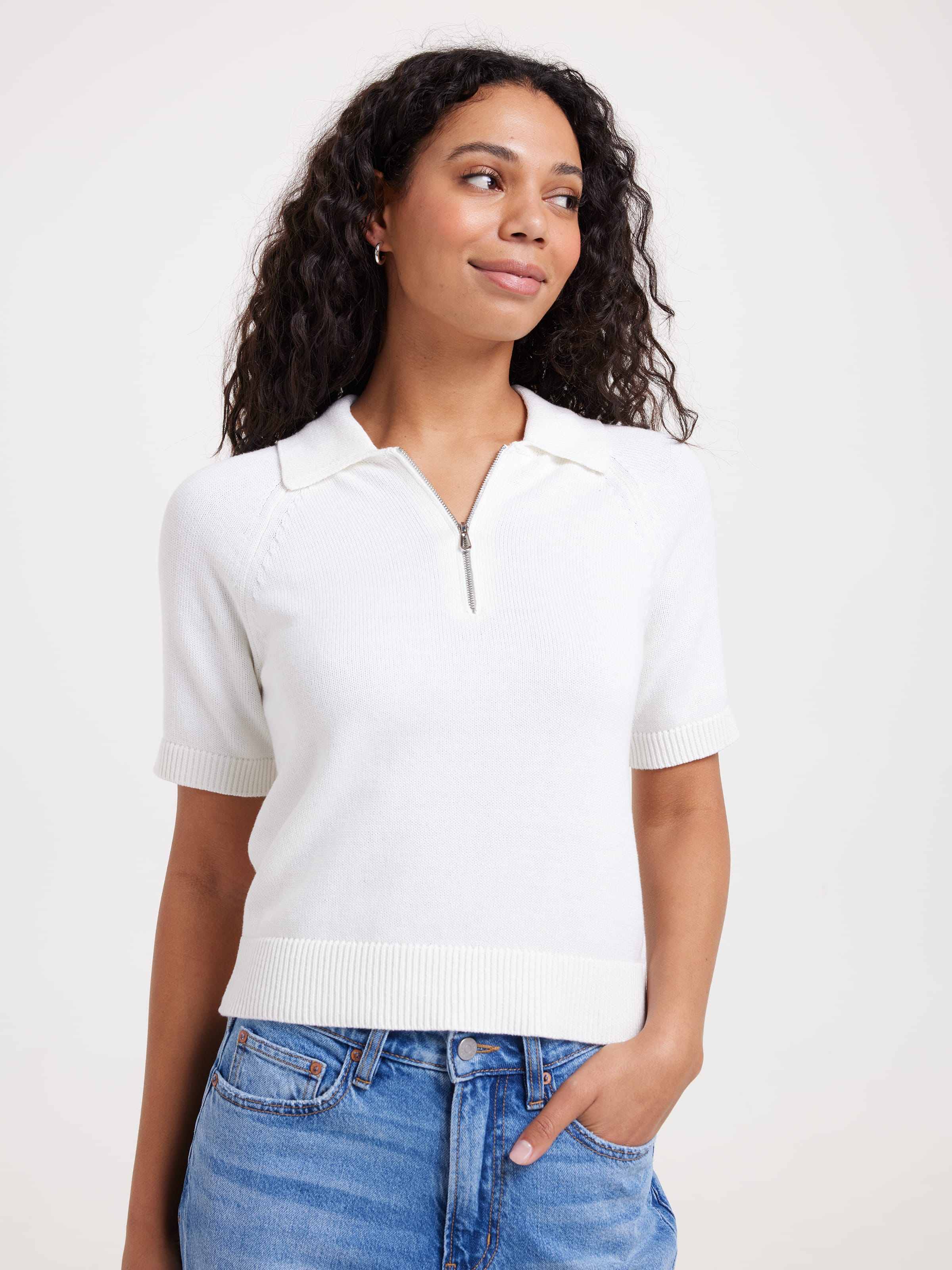 Bronte Short Sleeve Zip Neck Pullover