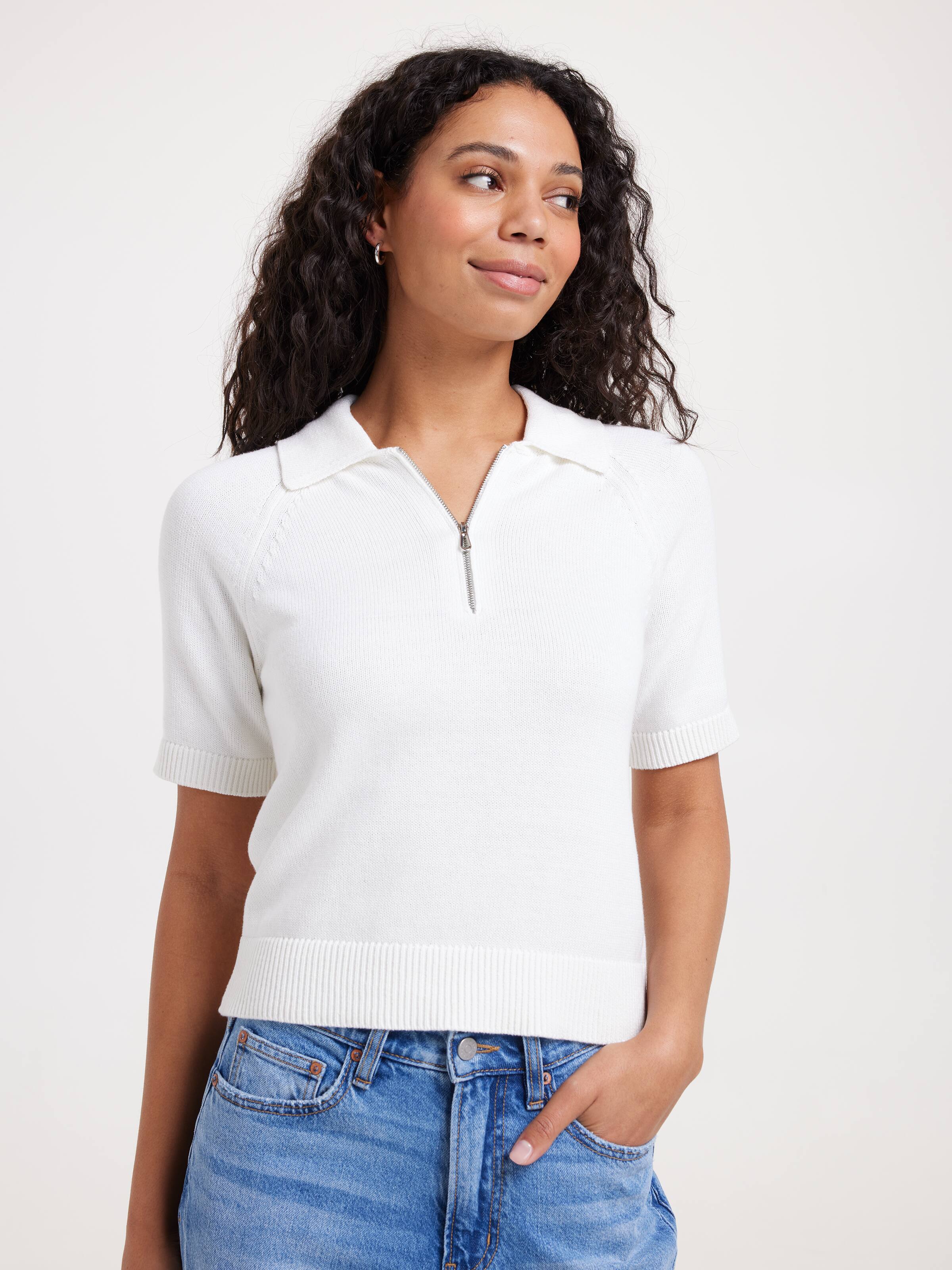 Bronte Short Sleeve Zip Neck Pullover