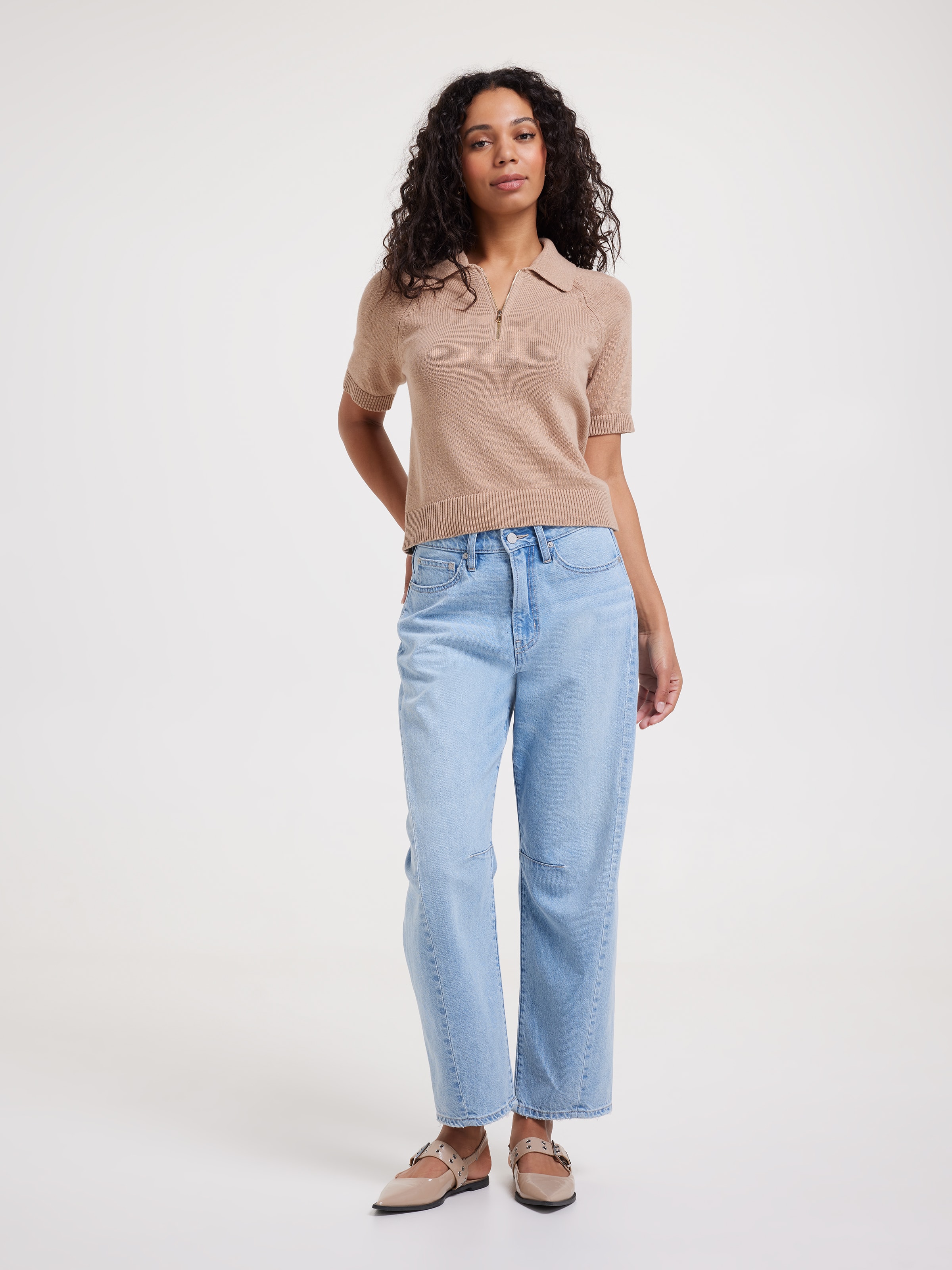 Bronte Short Sleeve Zip Neck Pullover