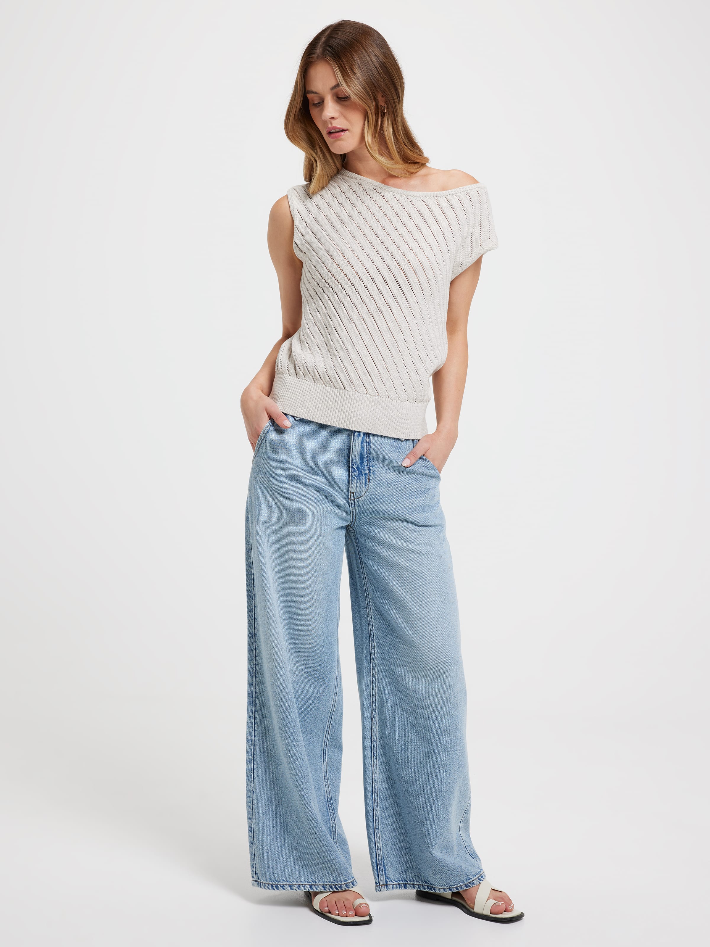 Katie Sleevless Crochet Knit Top