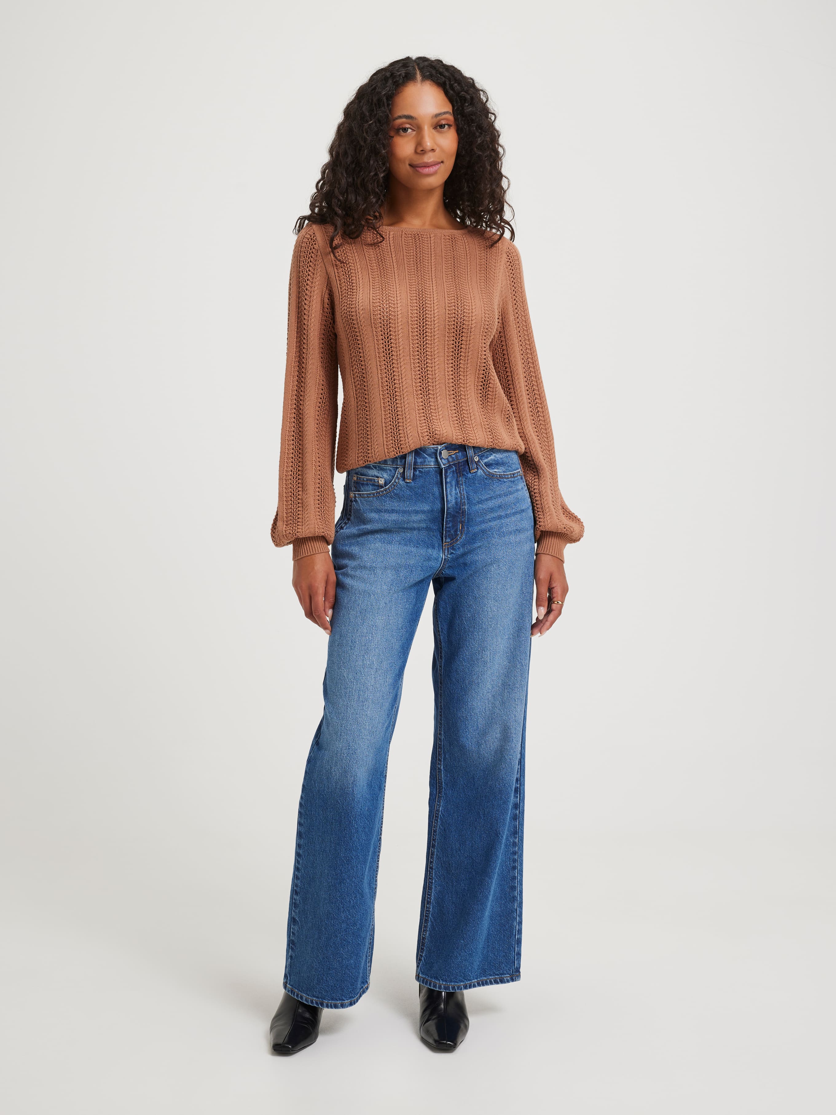 Miranda Pointelle Long Sleeve Pullover