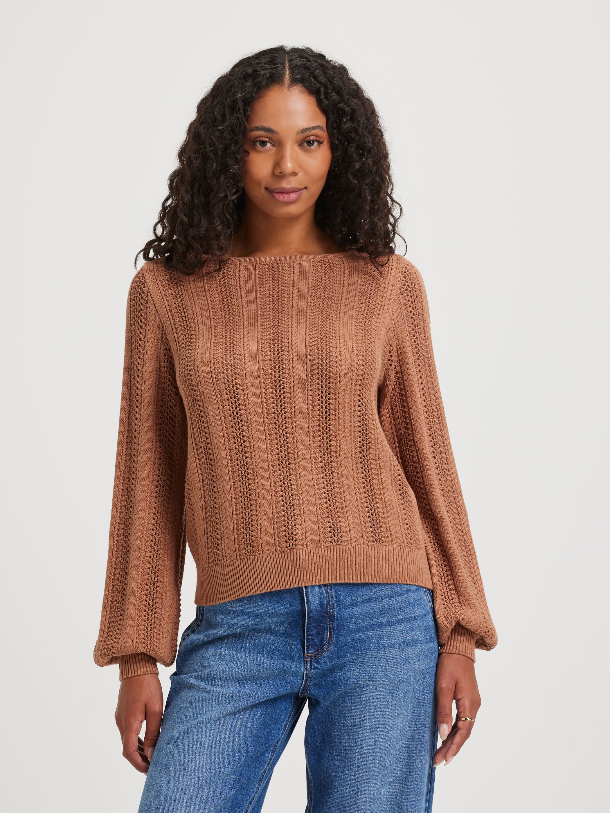 Miranda Pointelle Long Sleeve Pullover