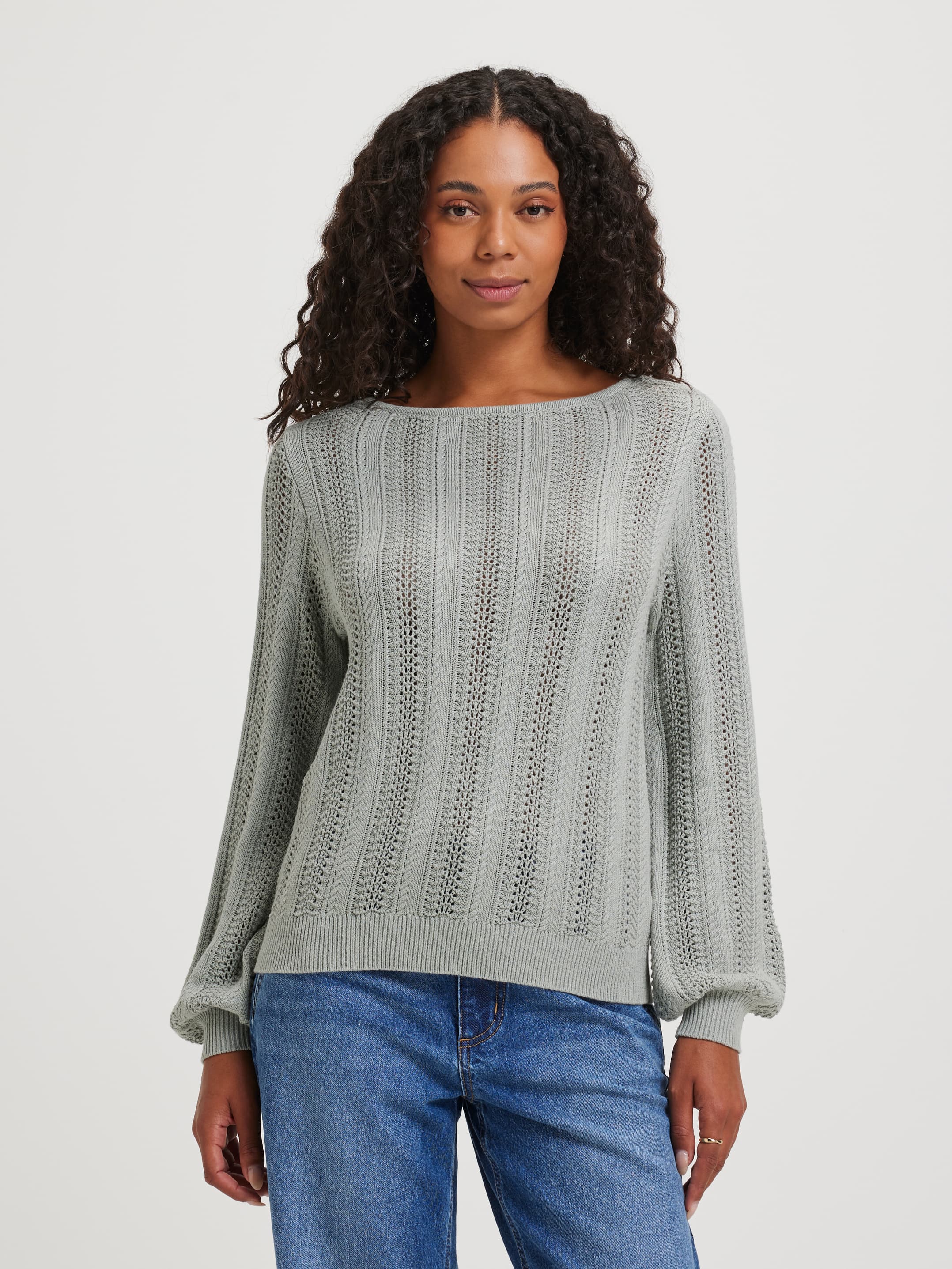 Miranda Pointelle Long Sleeve Pullover