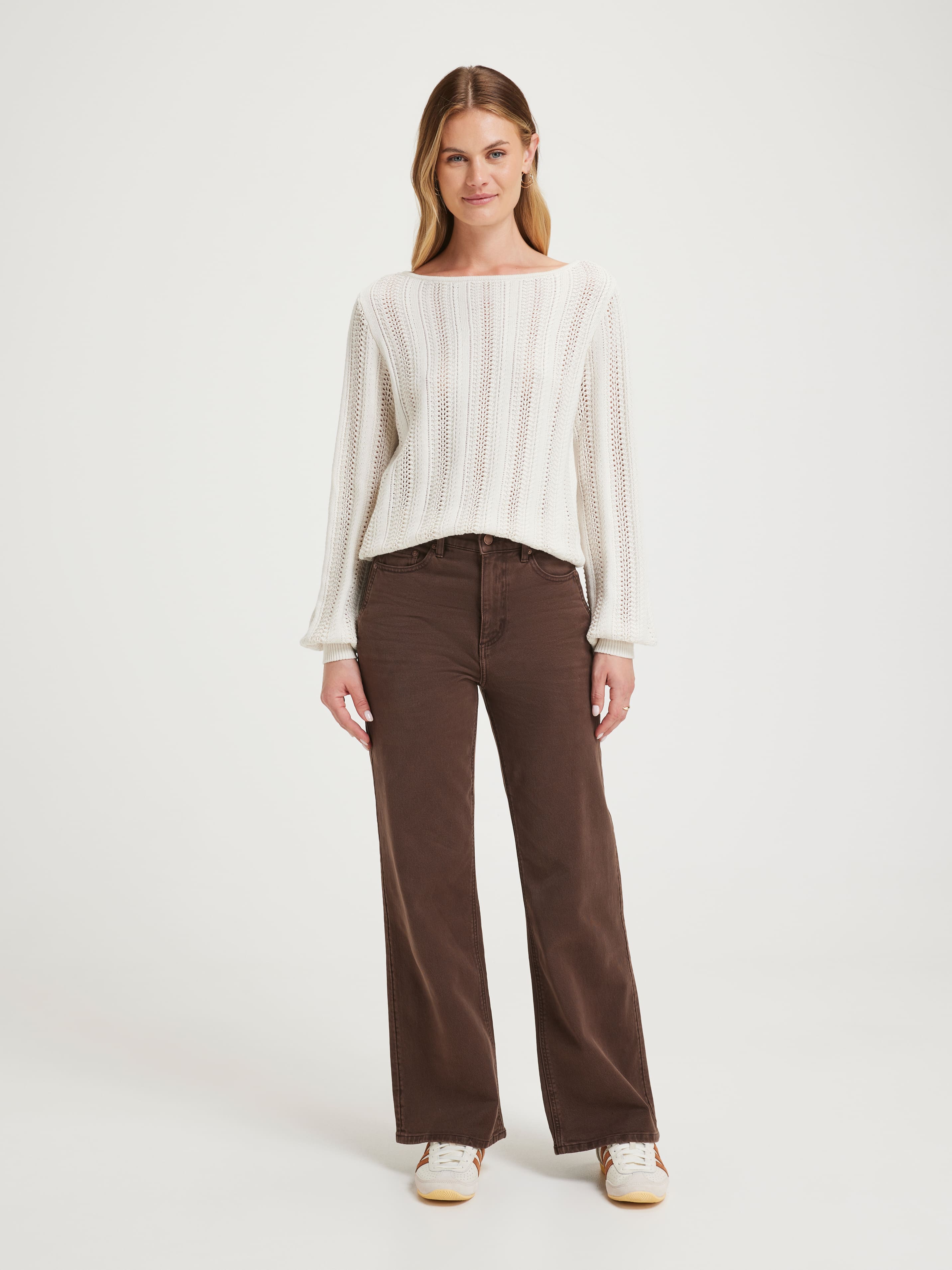 Miranda Pointelle Long Sleeve Pullover