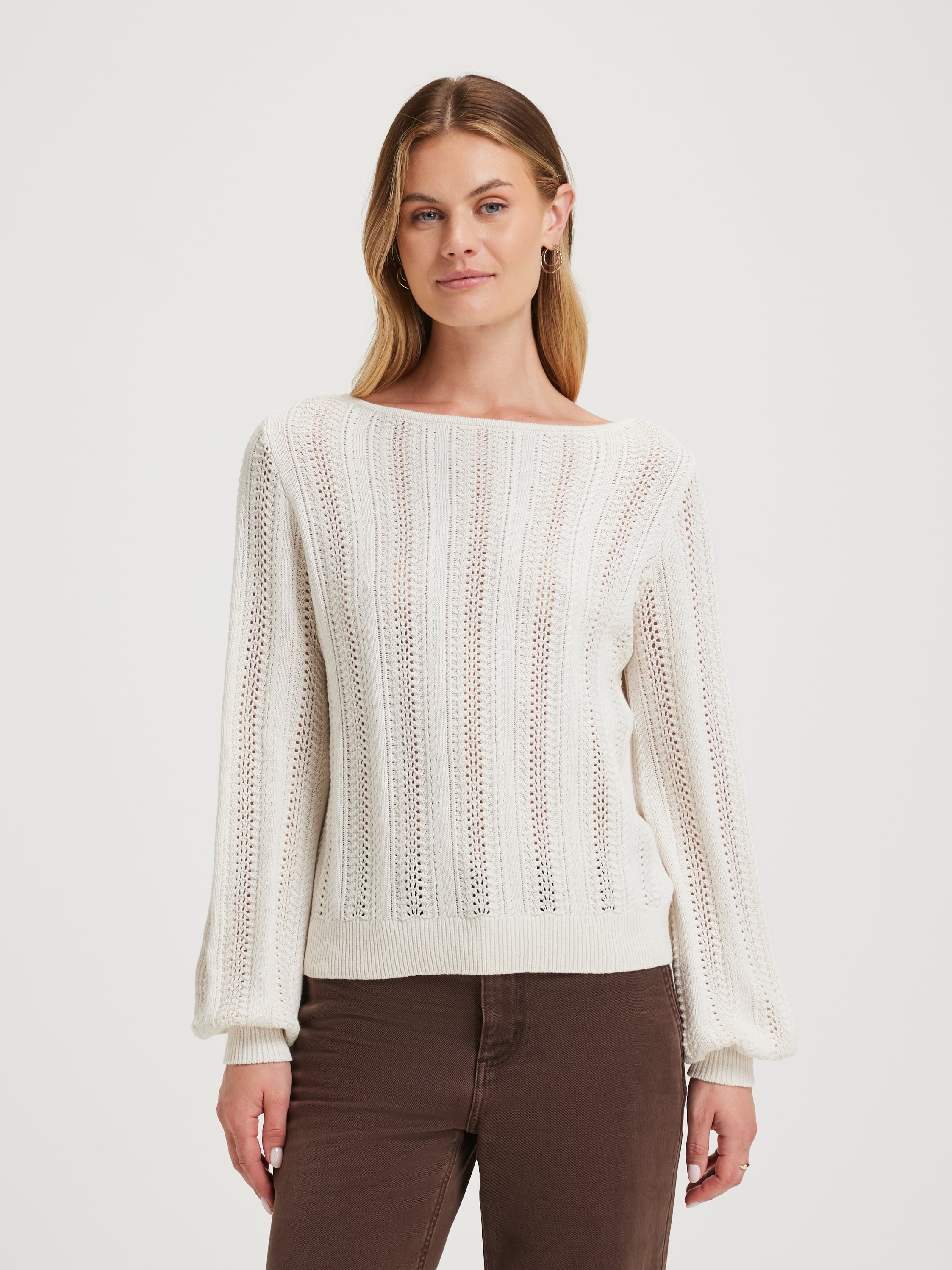 Miranda Pointelle Long Sleeve Pullover