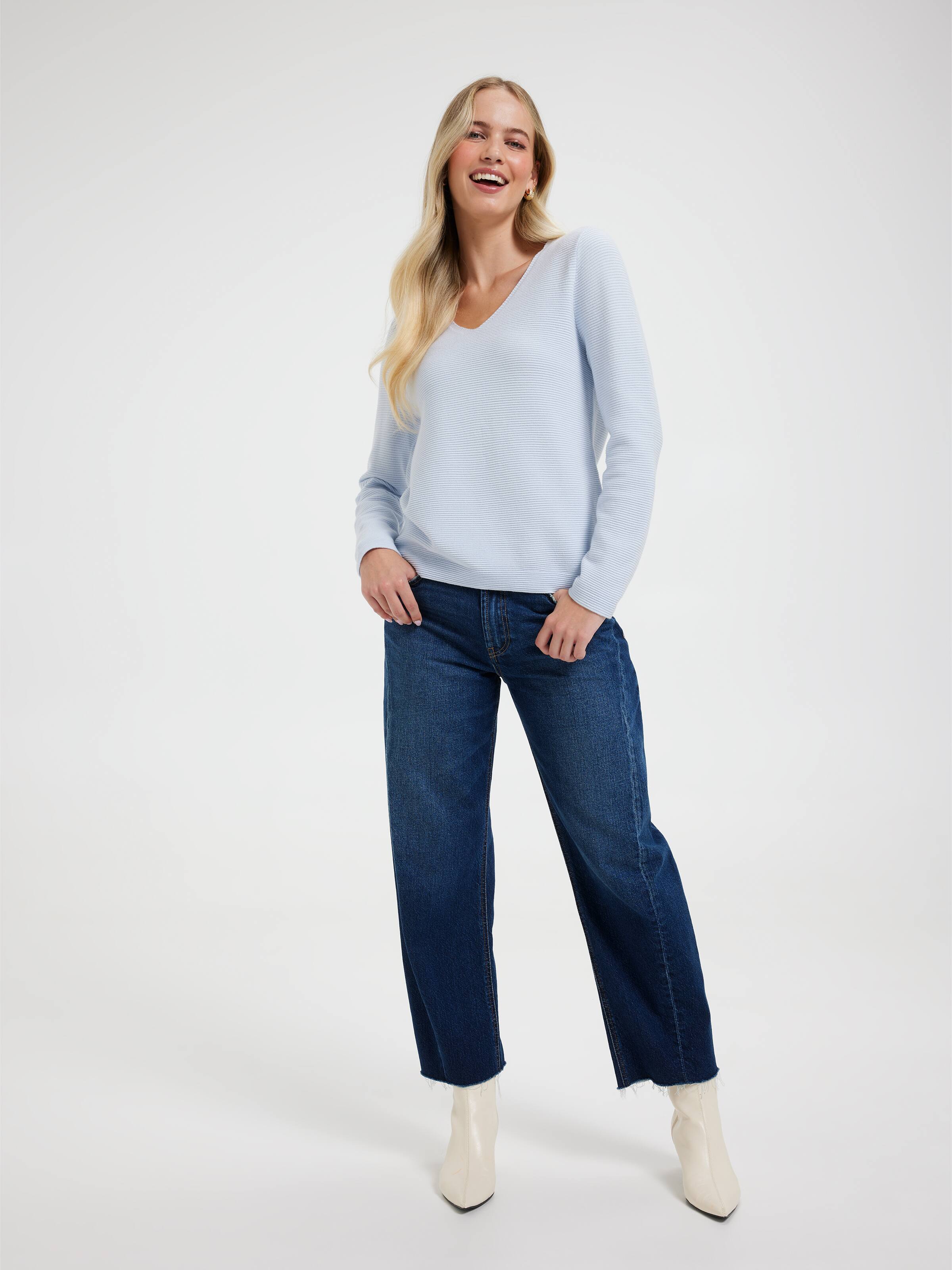 Phoebe V-Neck Ottoman Pullover