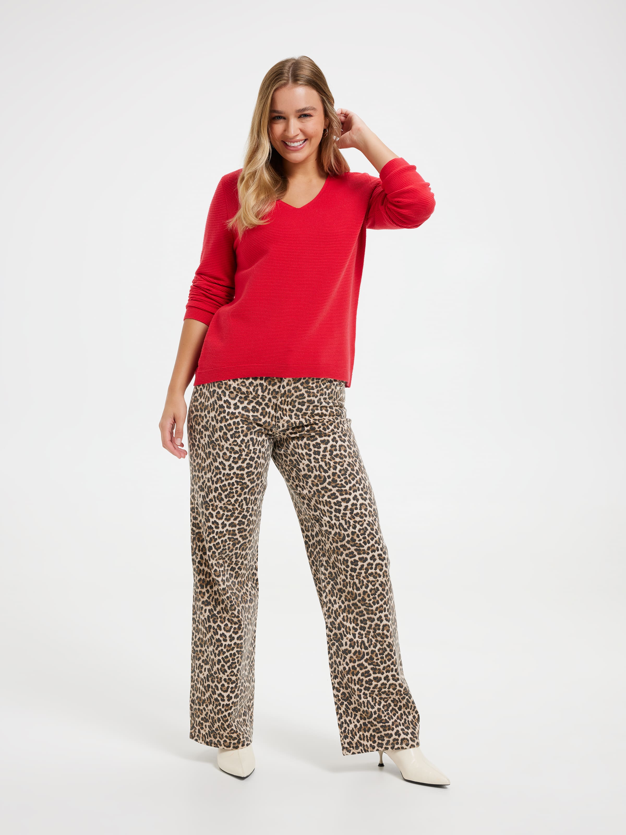 Phoebe V-Neck Ottoman Pullover