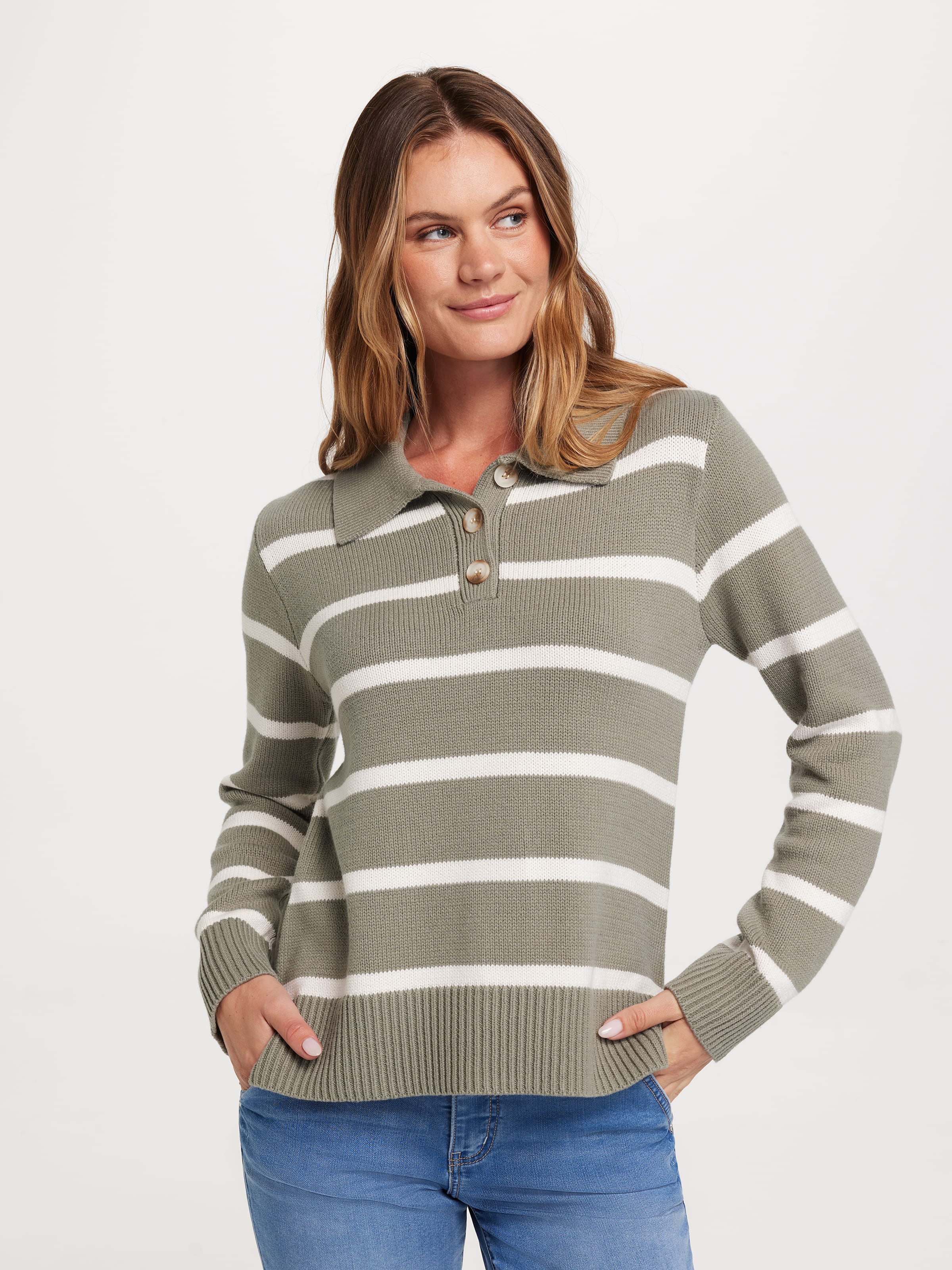 Harper Collar Button Pullover