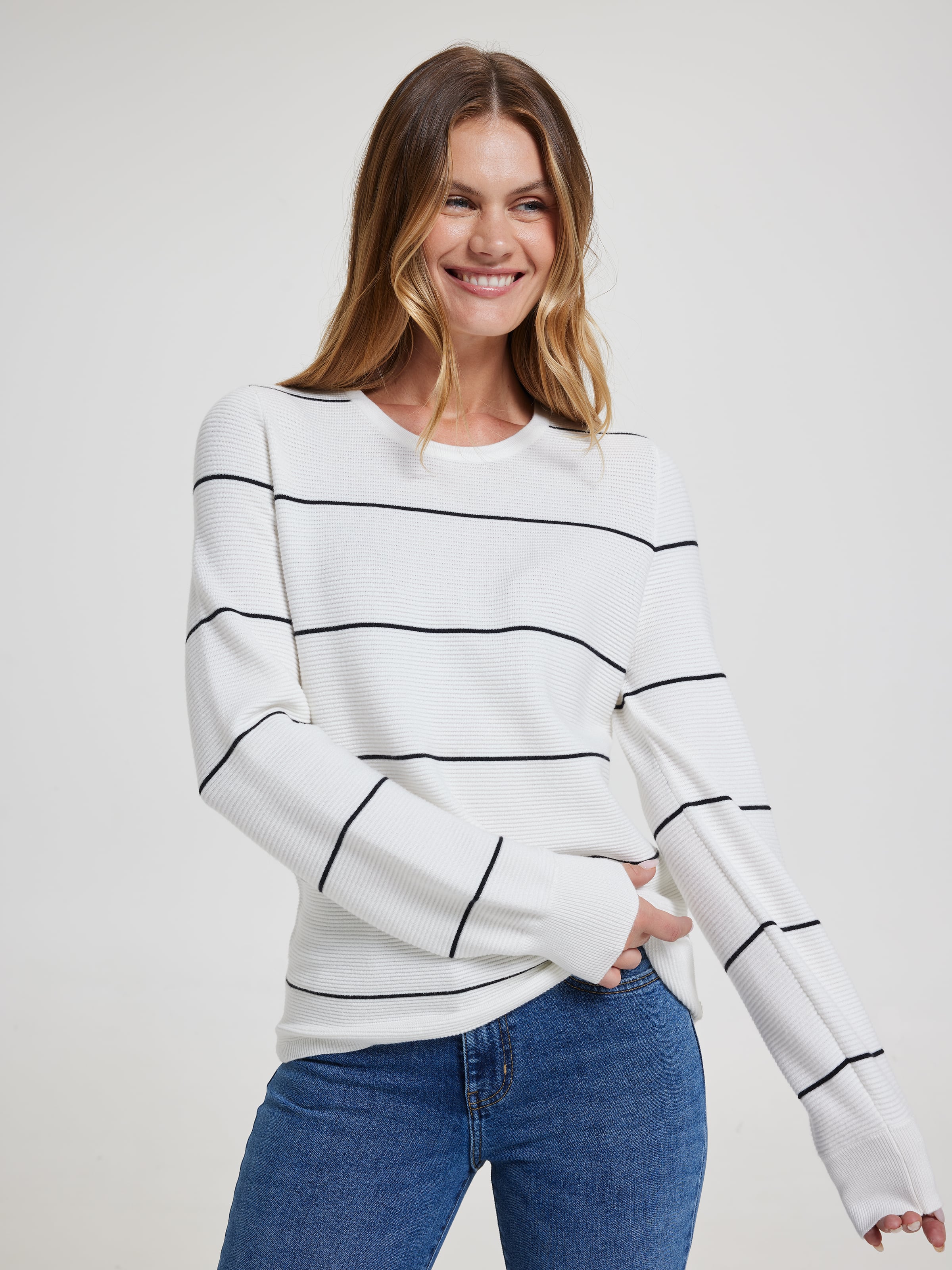 Elle Crewneck Ottoman Pullover