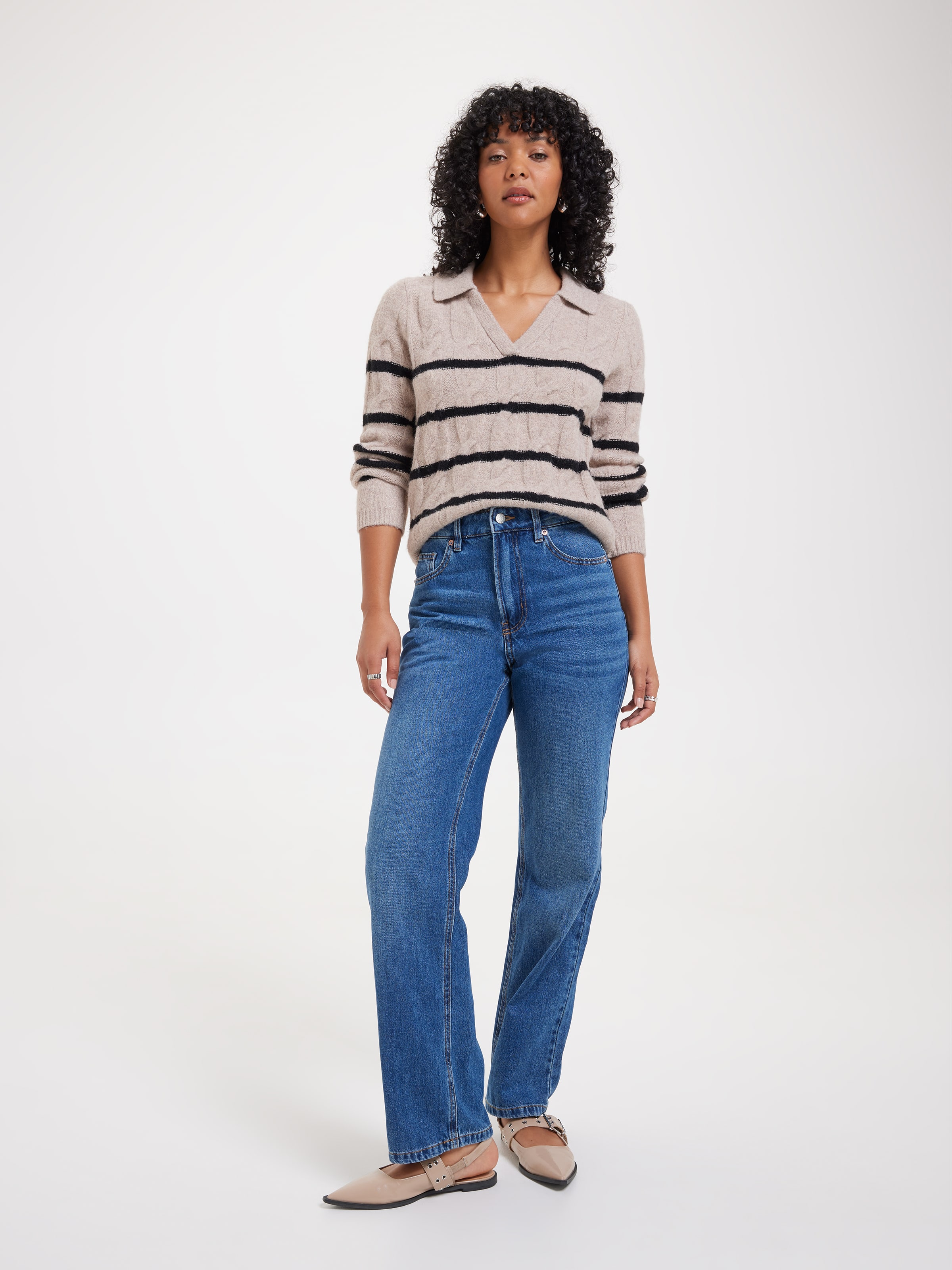 Liv Cable Collared Pullover