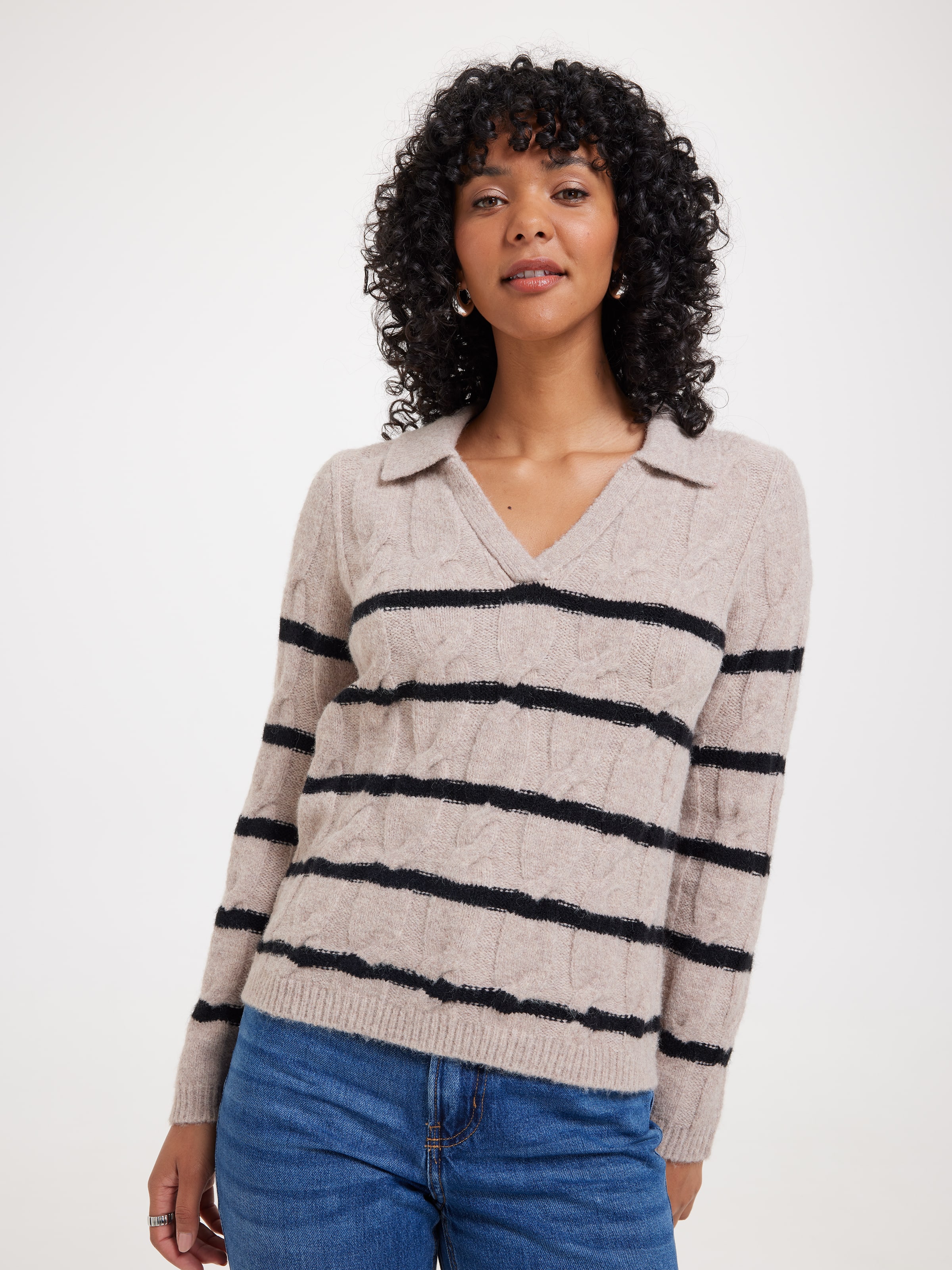 Liv Cable Collared Pullover