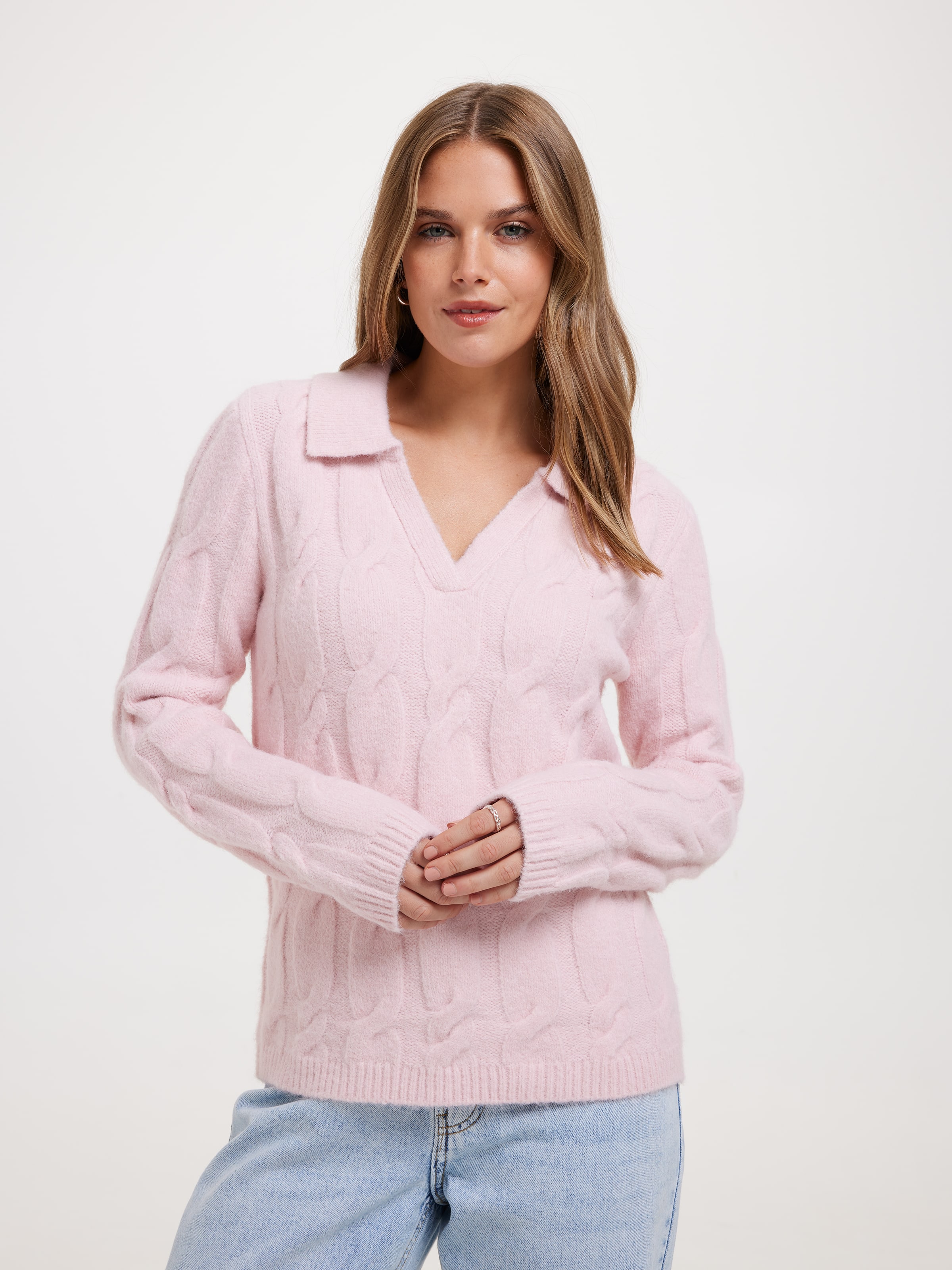 Liv Cable Collared Pullover