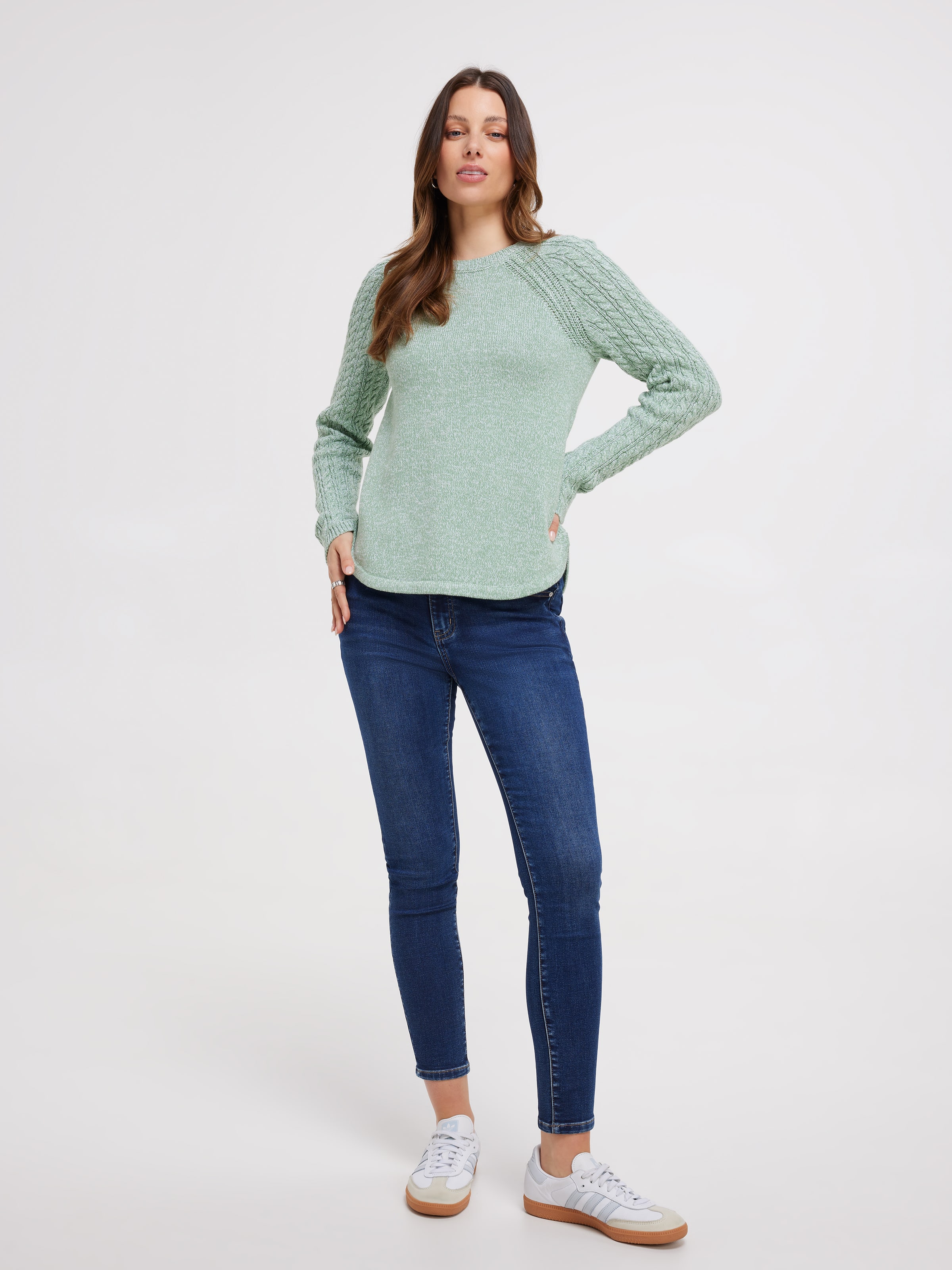 Eva Cable Shoulder Pullover