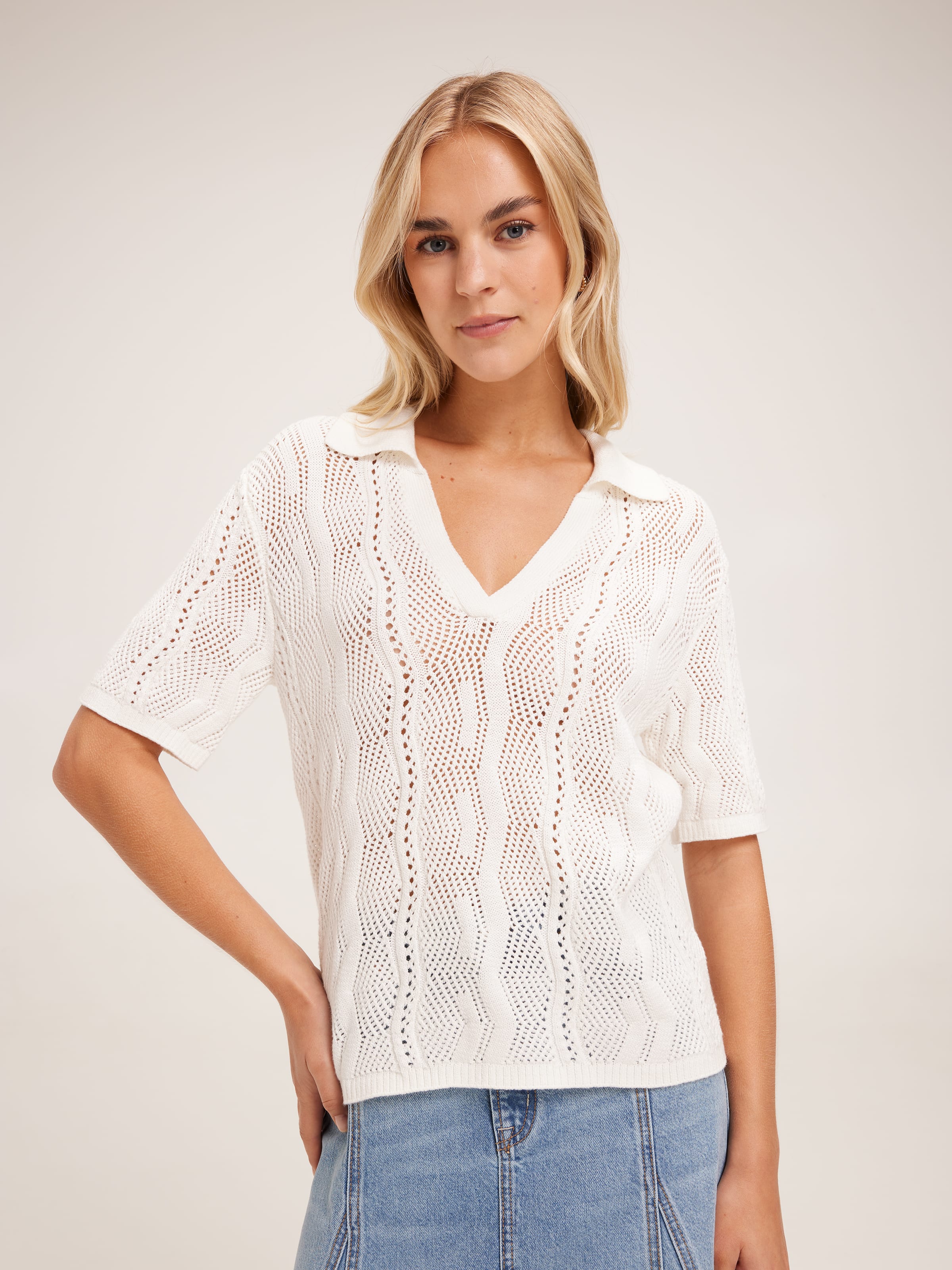 Charli Crochet Collar Pullover