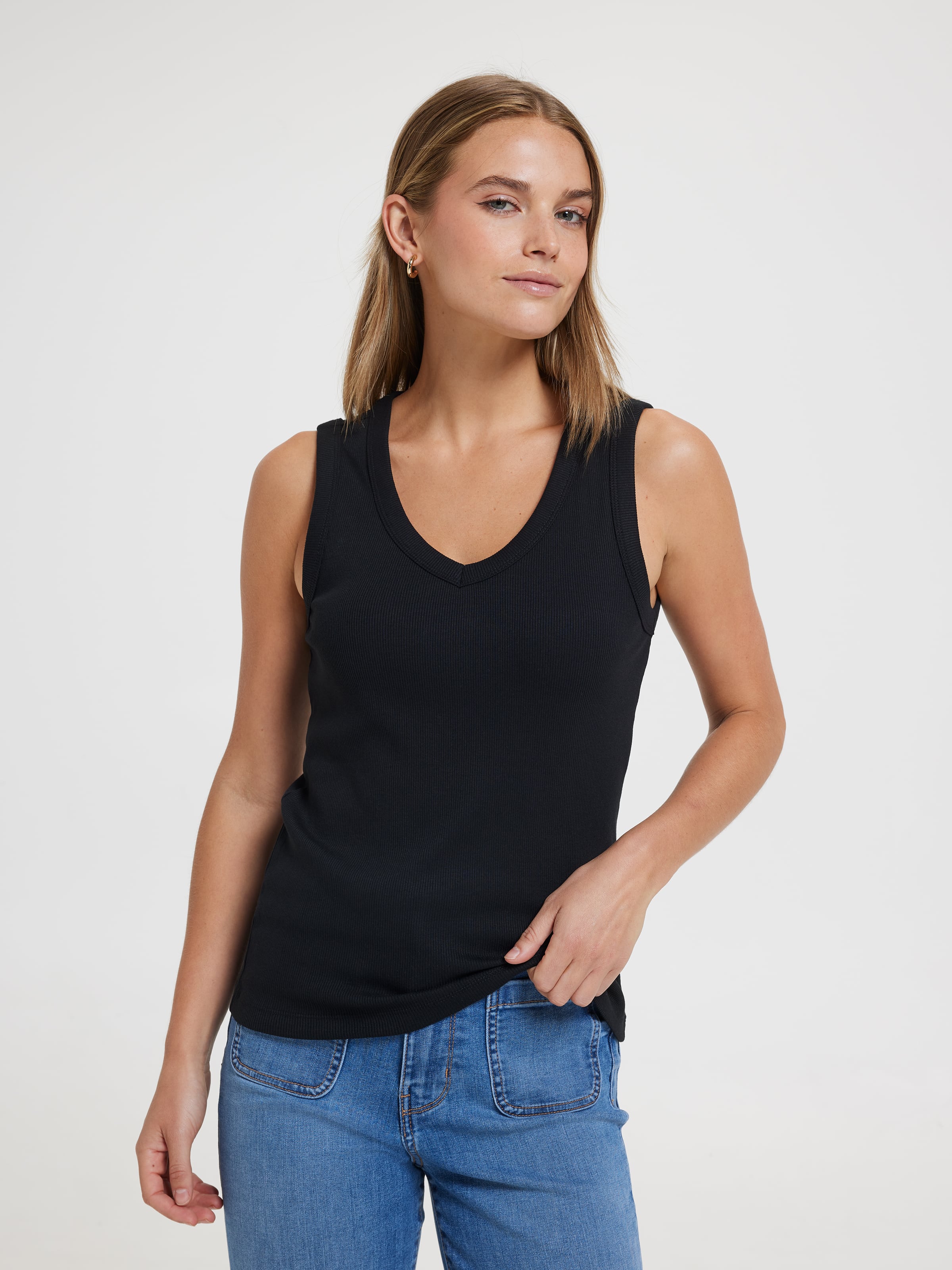 Kaia V-Neck Rib Tank