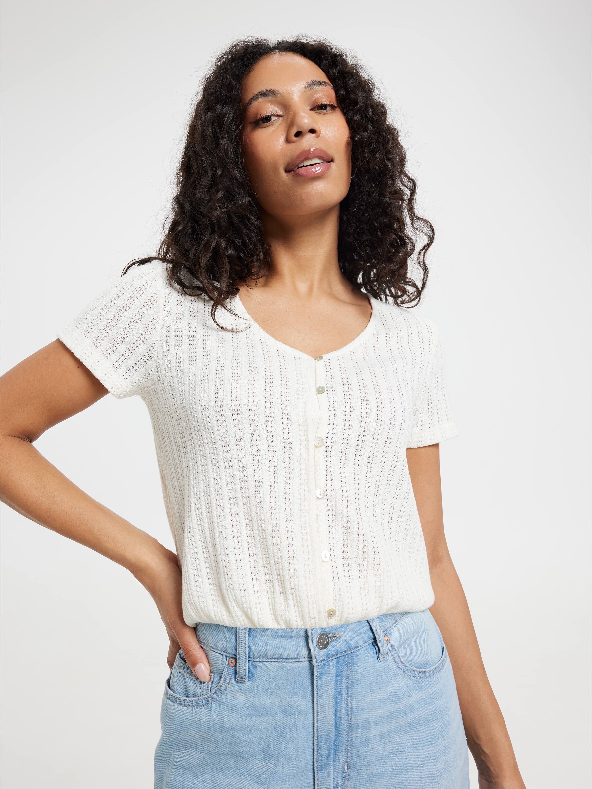 Camilla Bubble Hem Ss Top